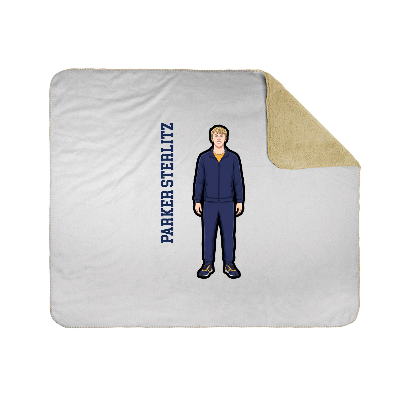 Throw Blanket — Name Vertical in White