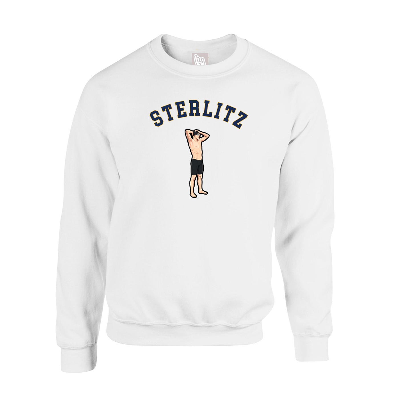 Fleece Crew — Shirsey Arch in White