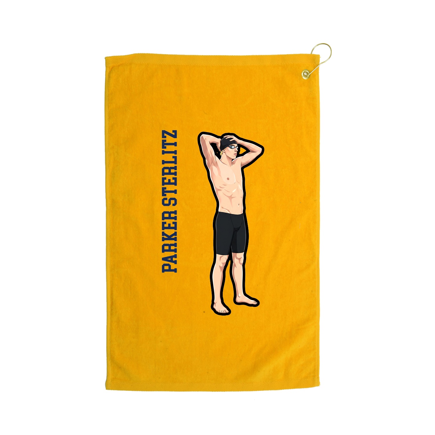 Golf Towel — Name Vertical in Gold