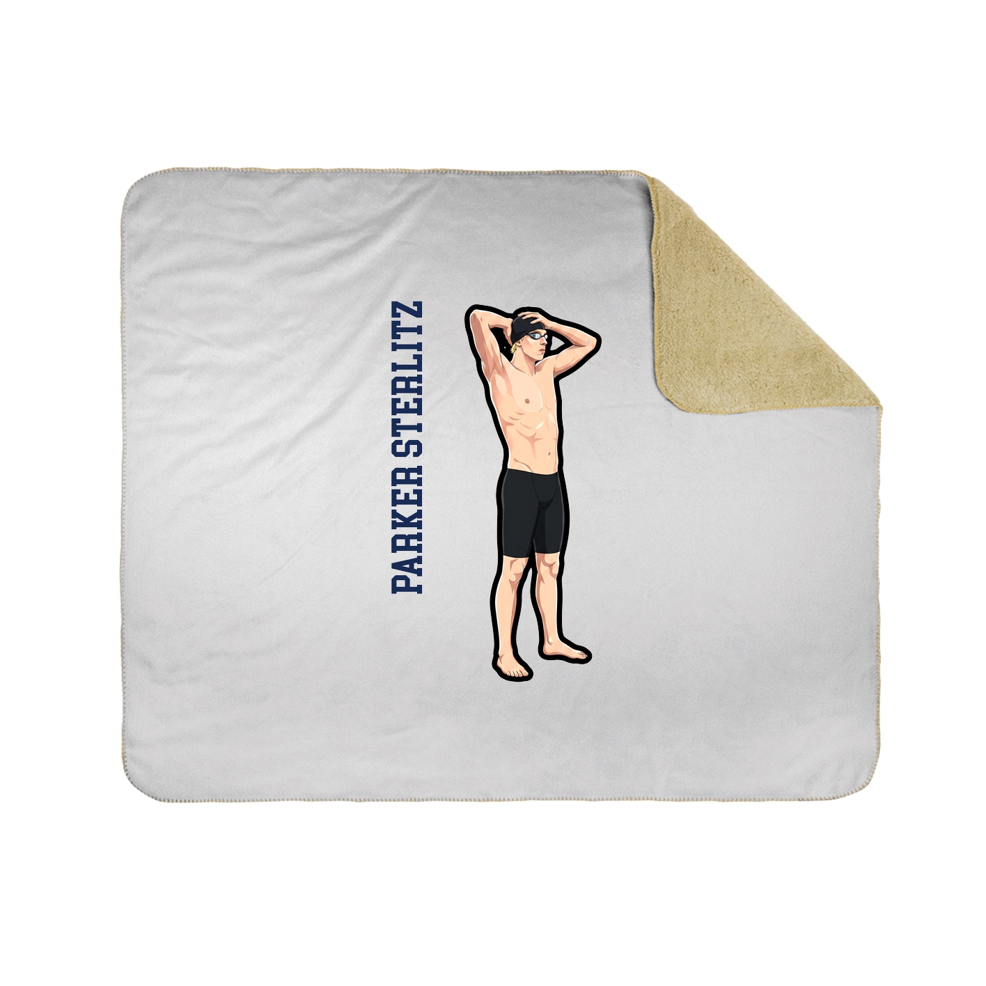 Throw Blanket — Name Vertical in White