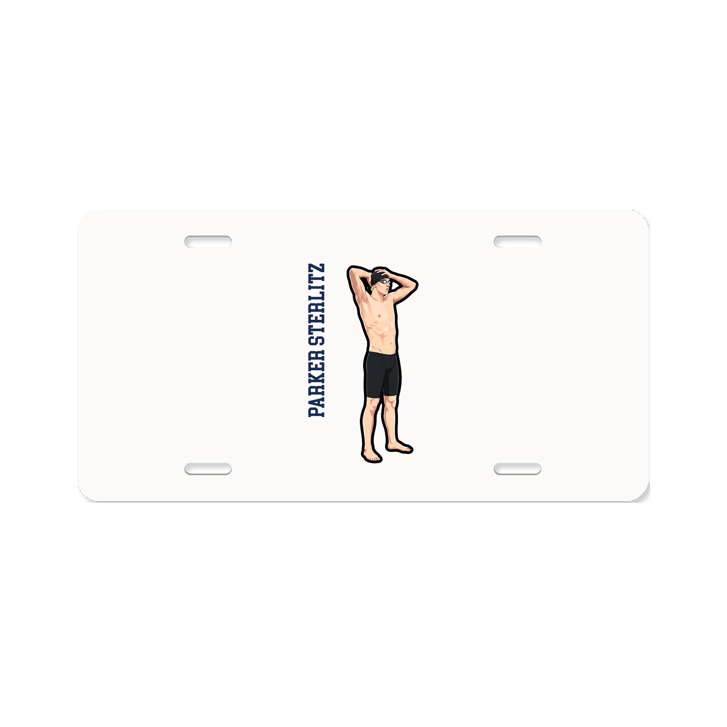 License Plate — Name Vertical in Classic