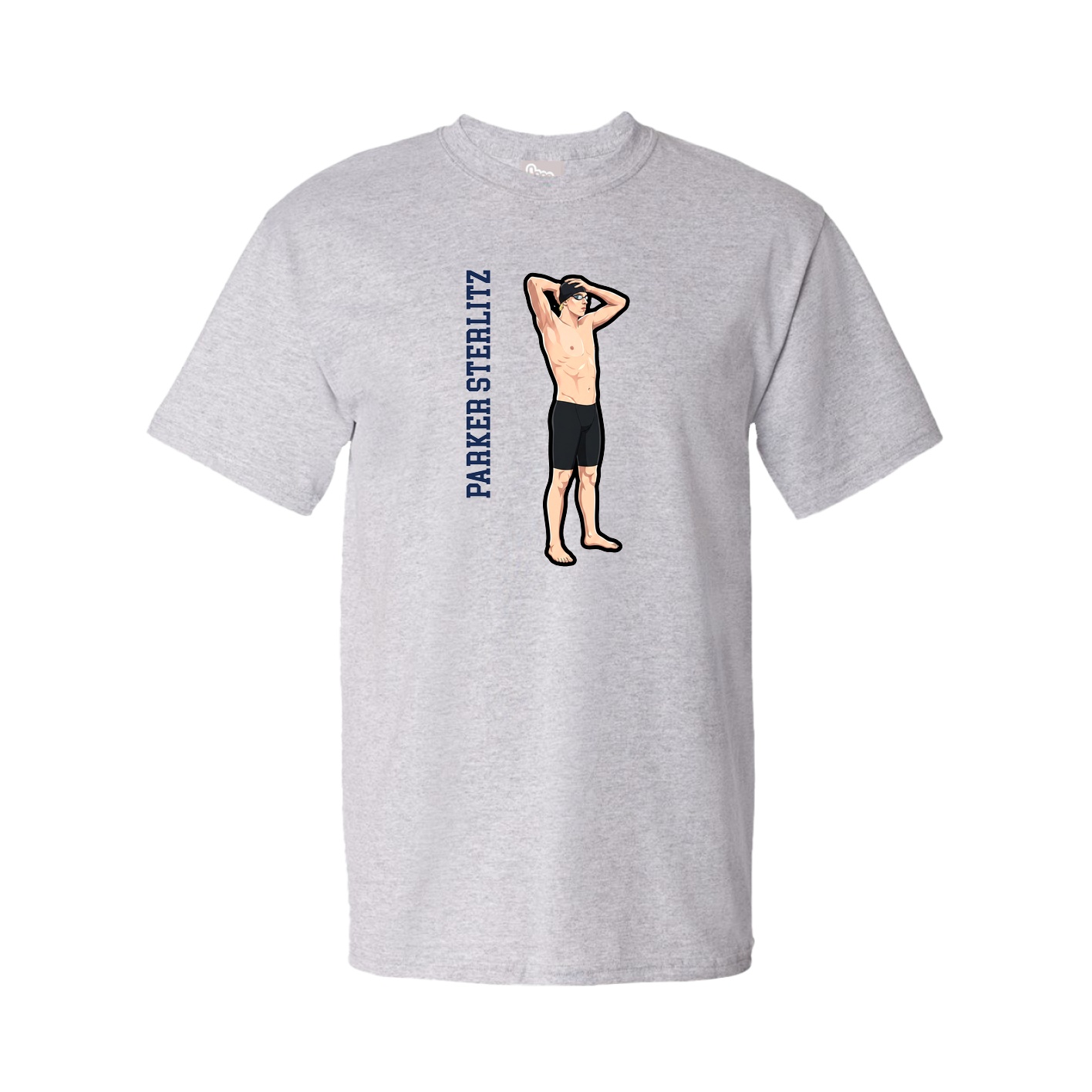 Tee — Name Vertical in Grey