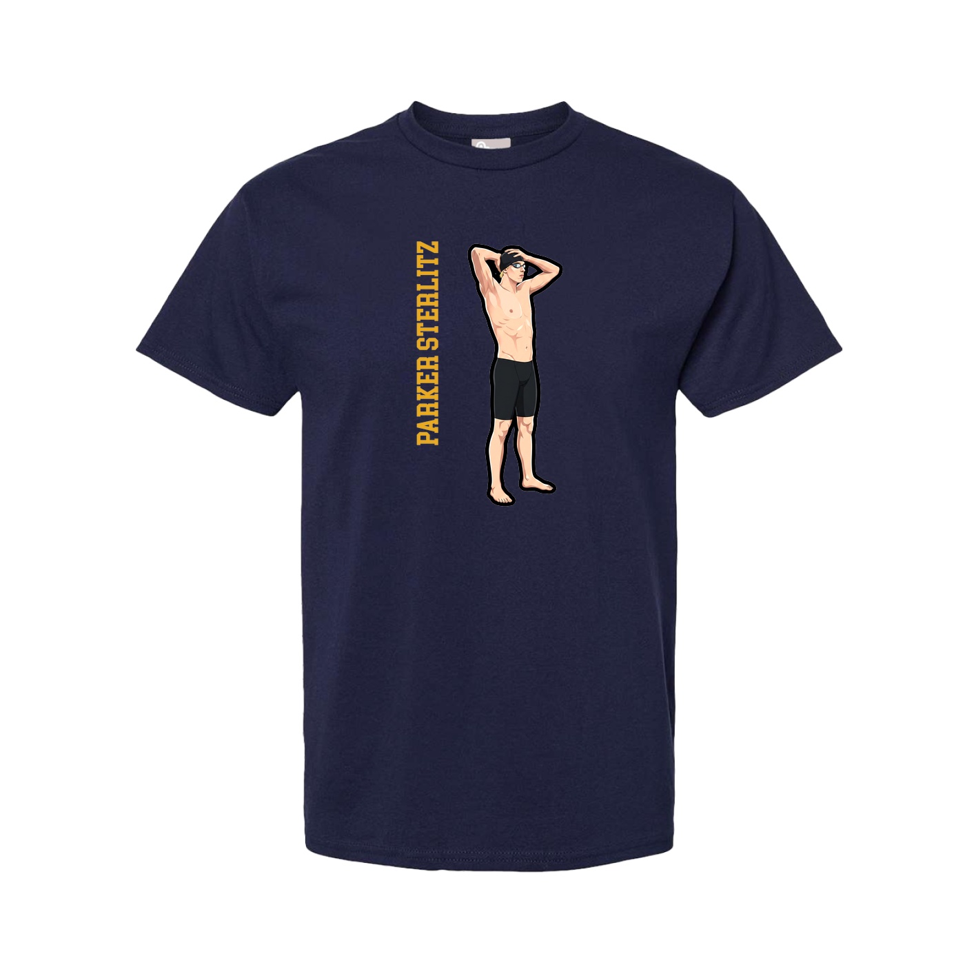 Youth Tee — Name Vertical in Navy