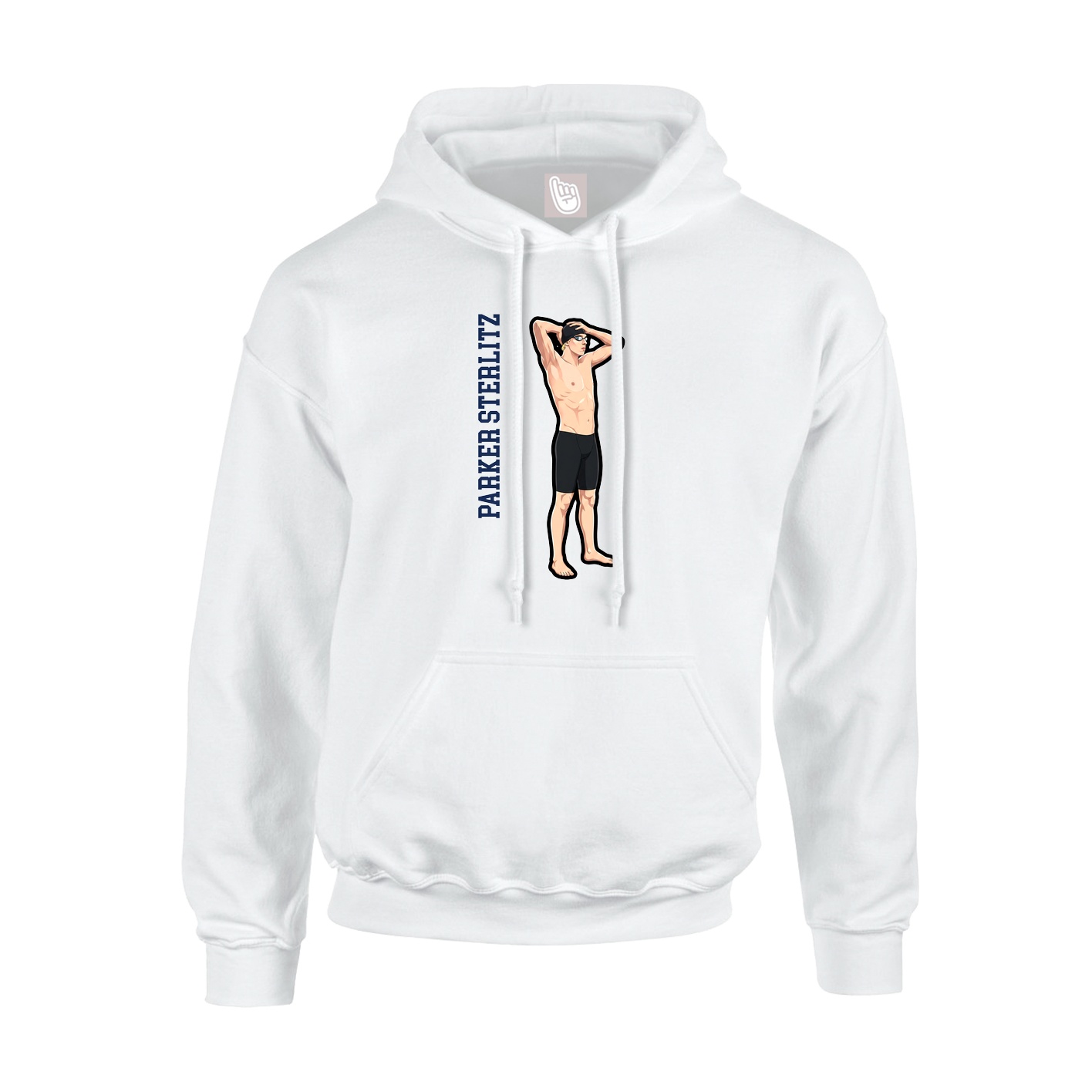Hoodie — Name Vertical in White