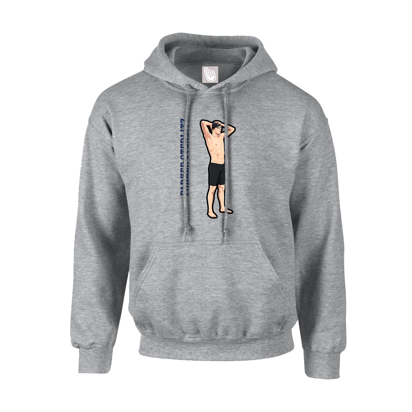 Youth Hoodie — Name Vertical in Grey