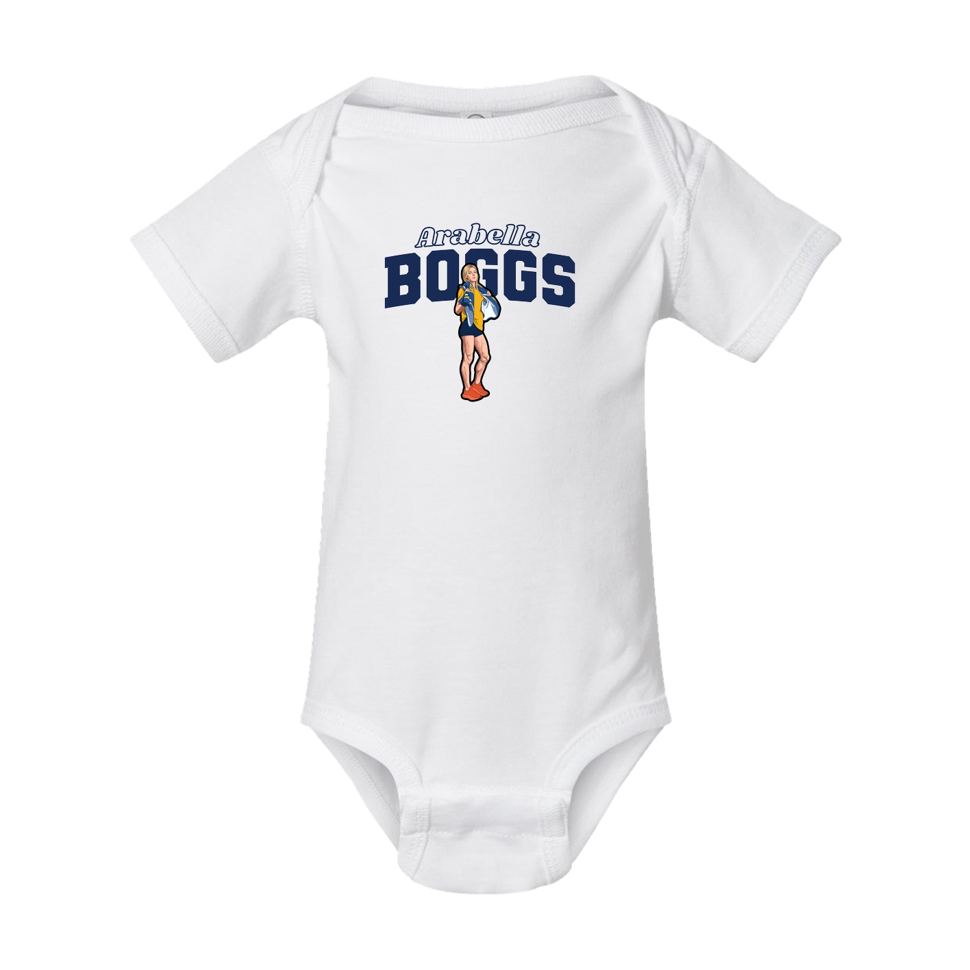 Baby Onesie — Name Arch in White