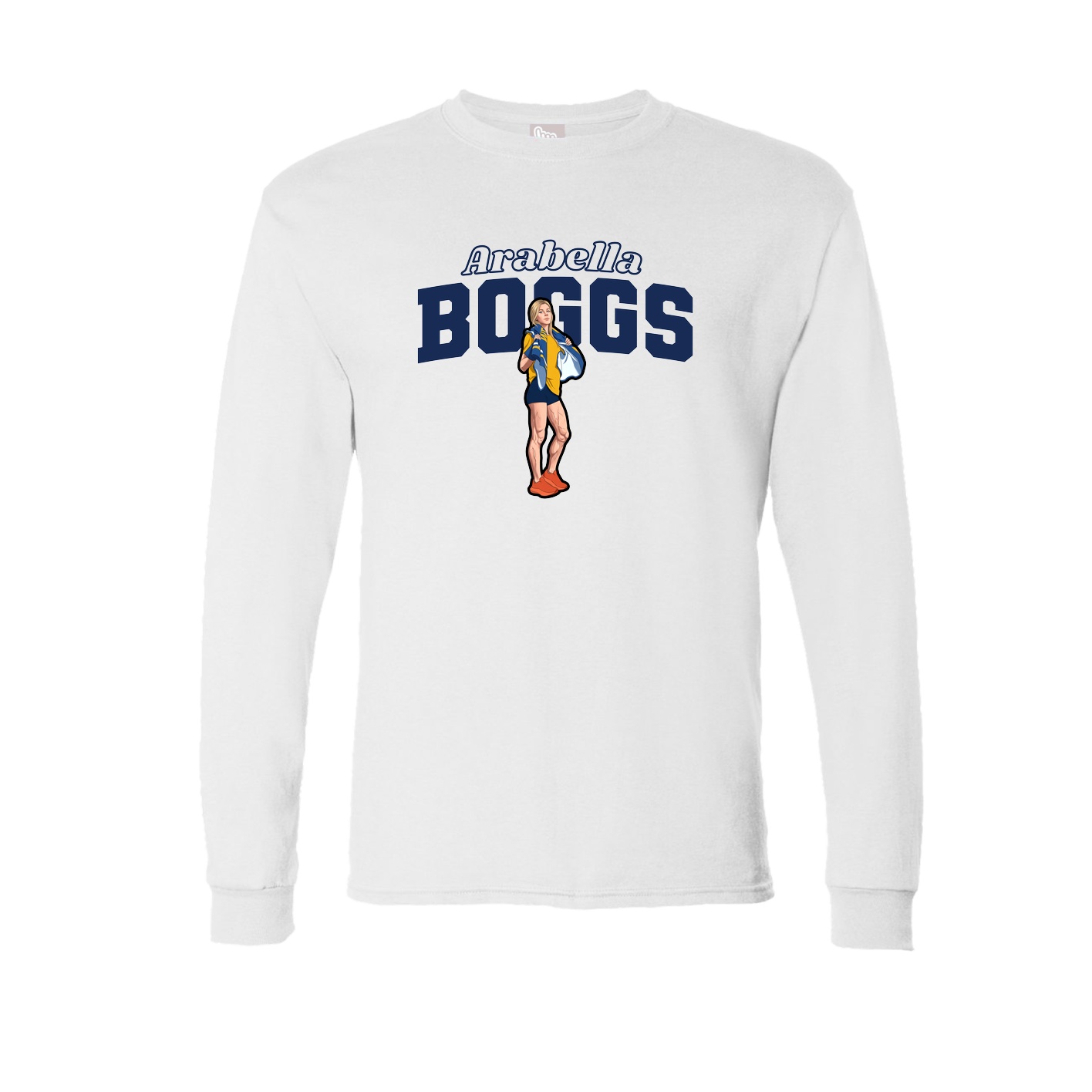 Long Sleeve Tee — Name Arch in White