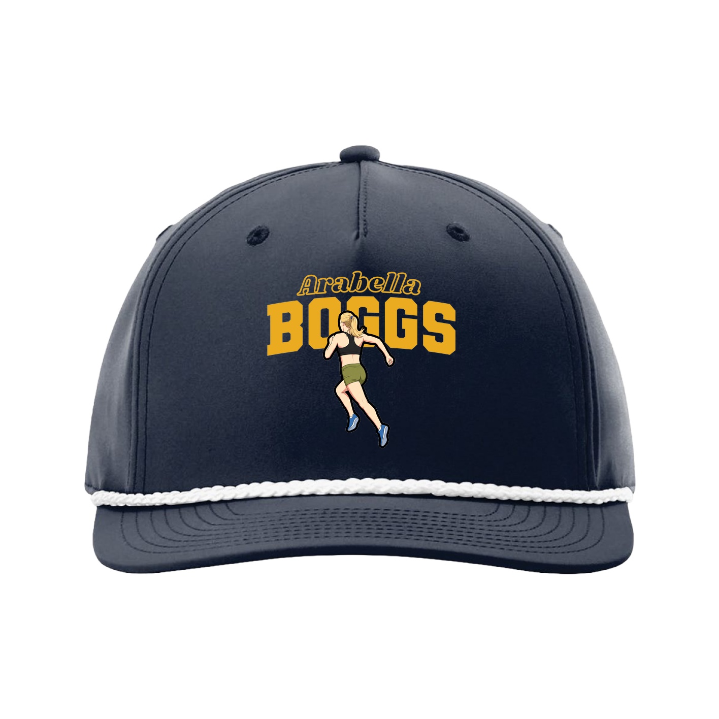 Five-Panel Classic Rope Cap — Name Arch in Navy