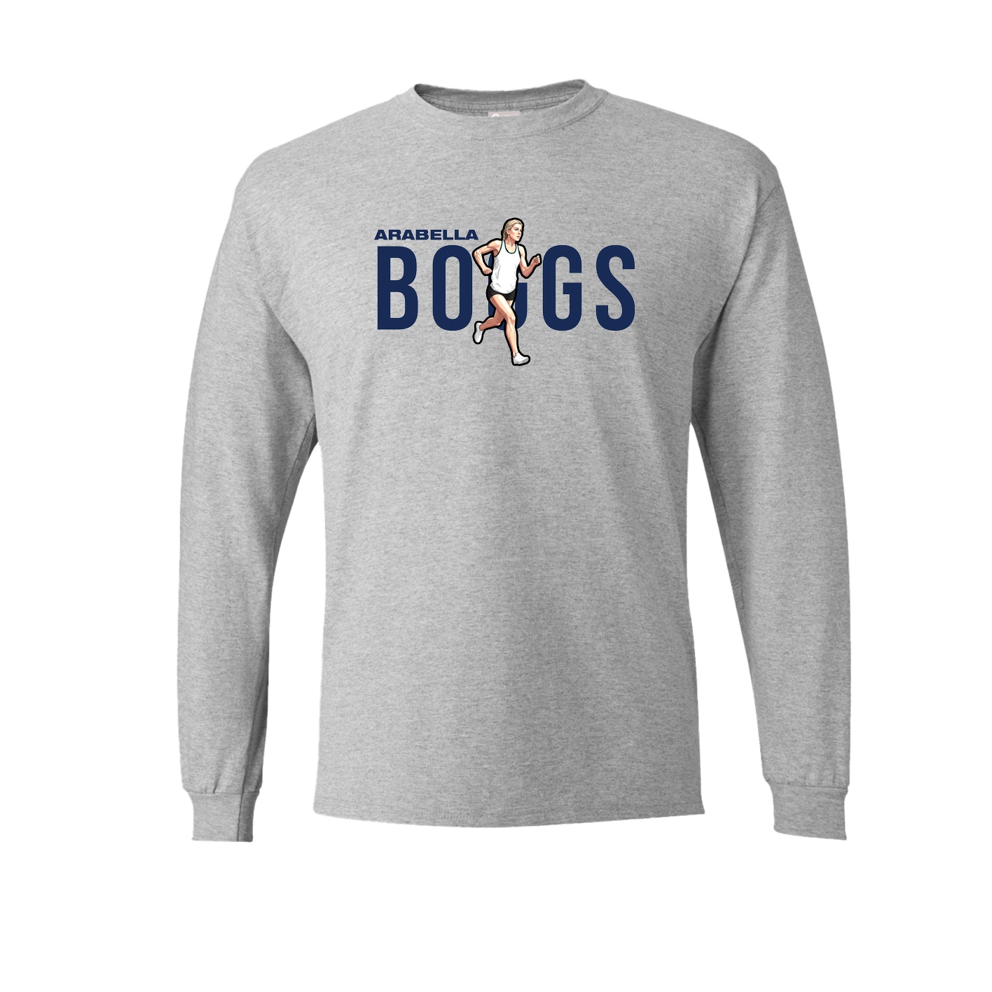 Long Sleeve Tee — Player Name in Grey