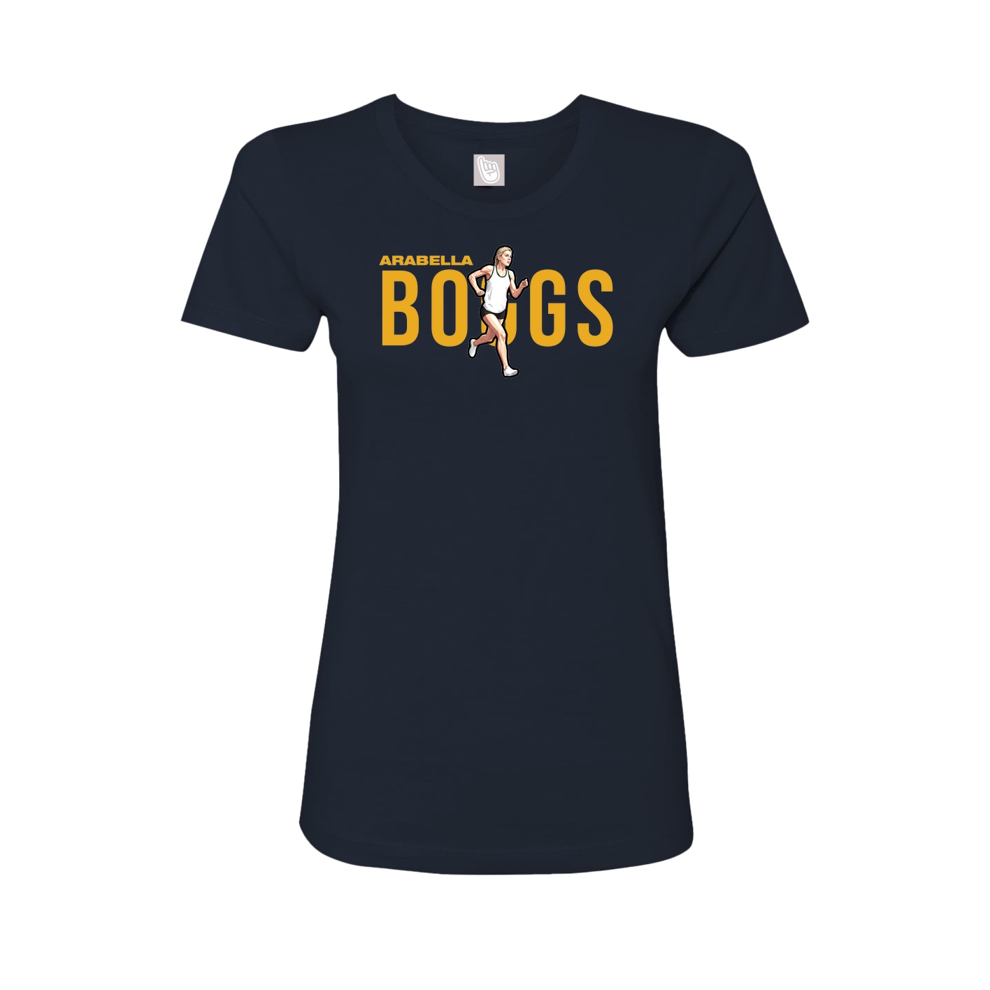 Fitted Women's Tee — Player Name in Navy