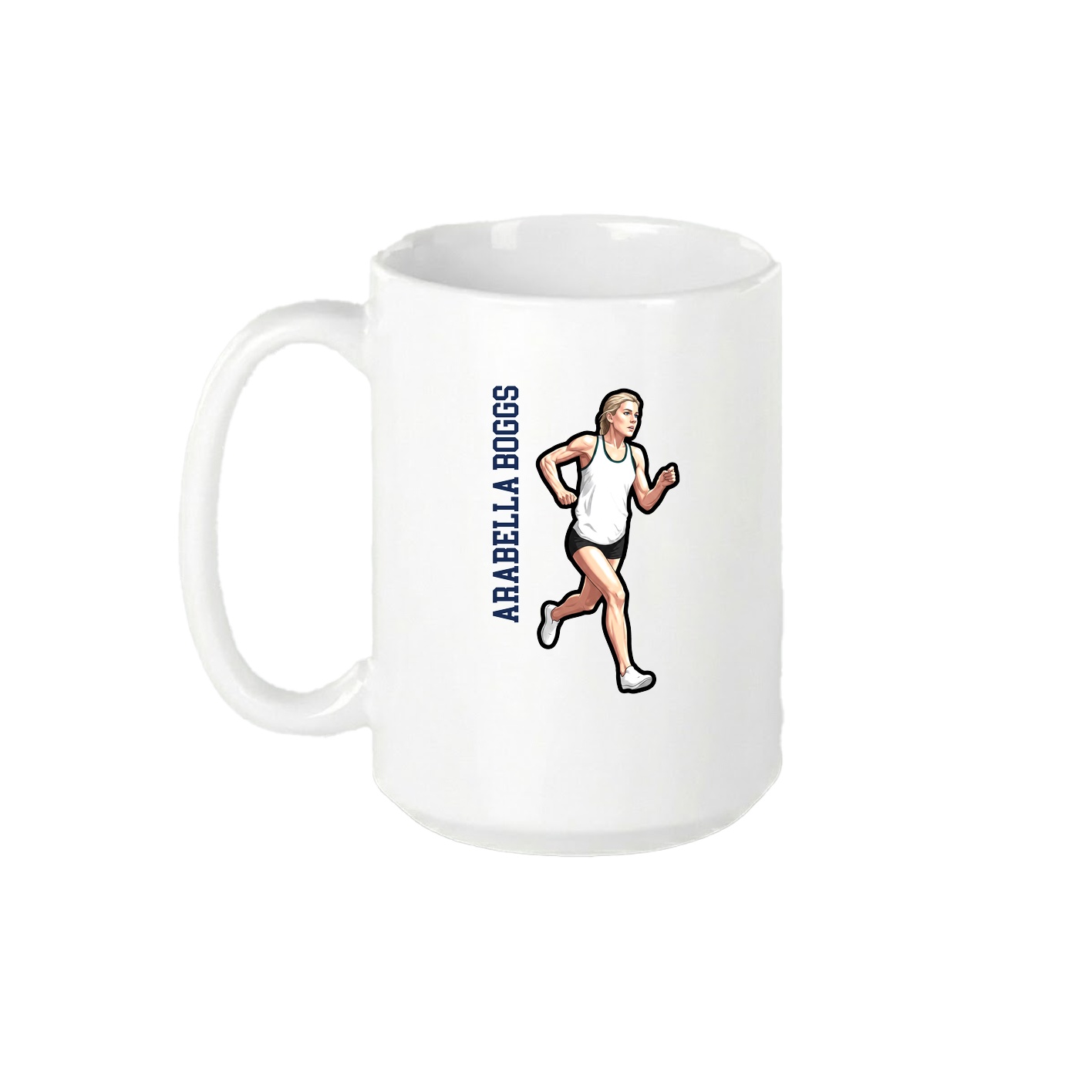 15oz Coffee Mug — Name Vertical in White