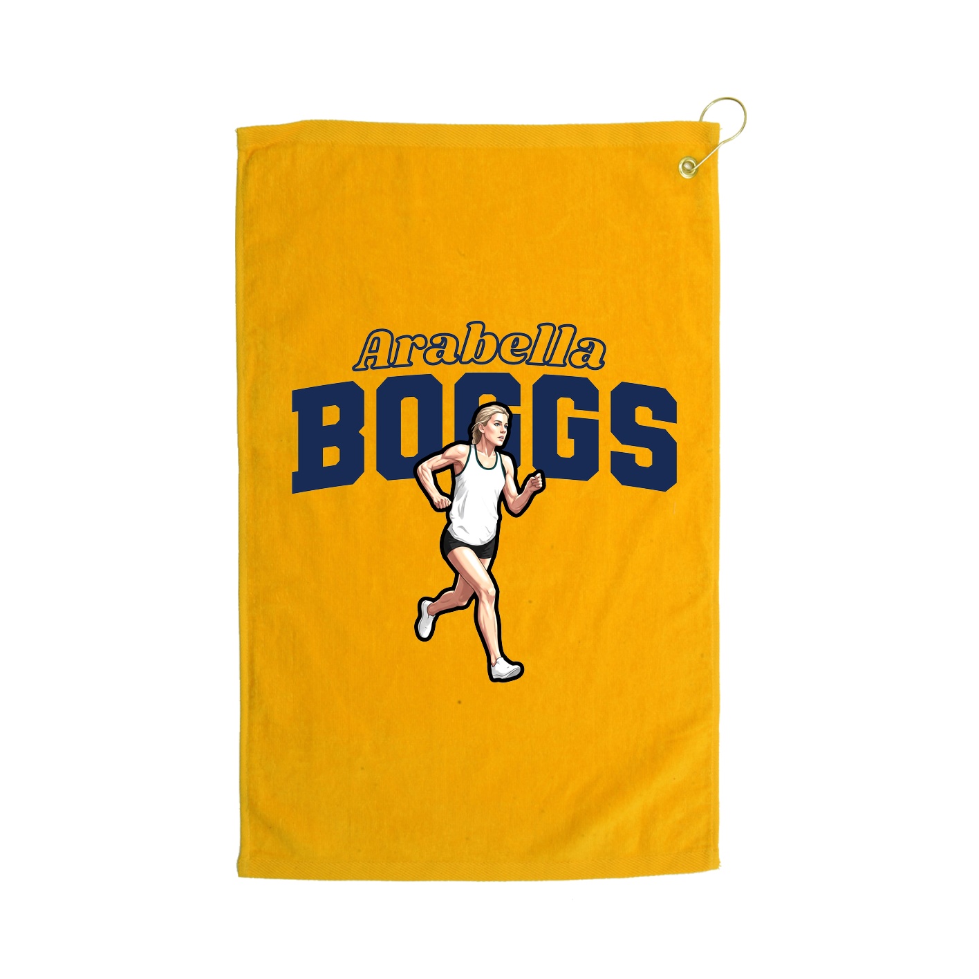 Golf Towel — Name Arch in Gold