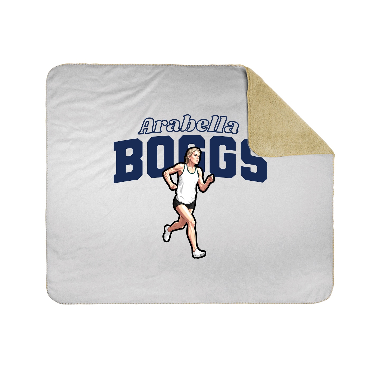 Throw Blanket — Name Arch in White