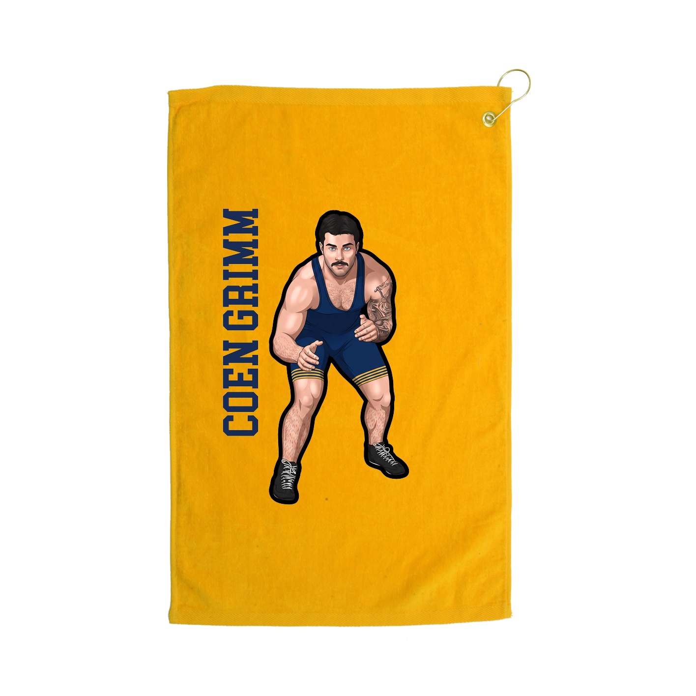 Golf Towel — Name Vertical in Gold