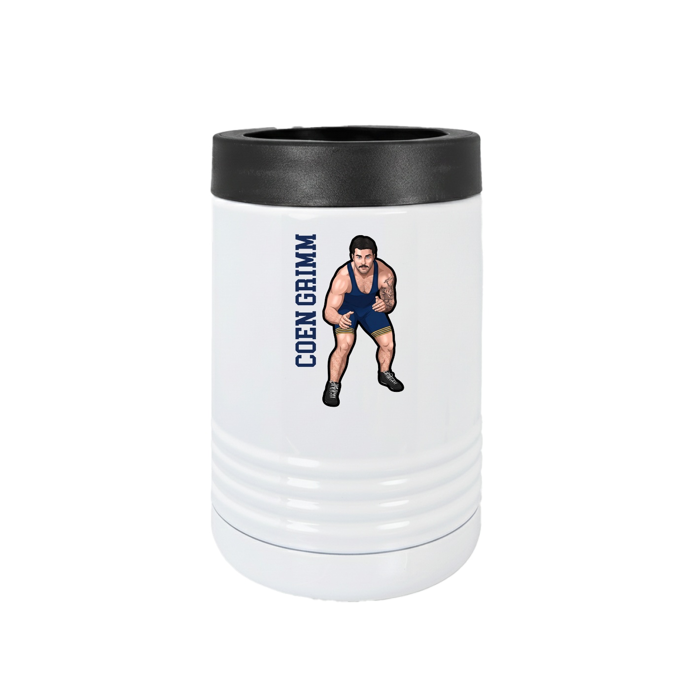 Beverage Holder — Name Vertical in White