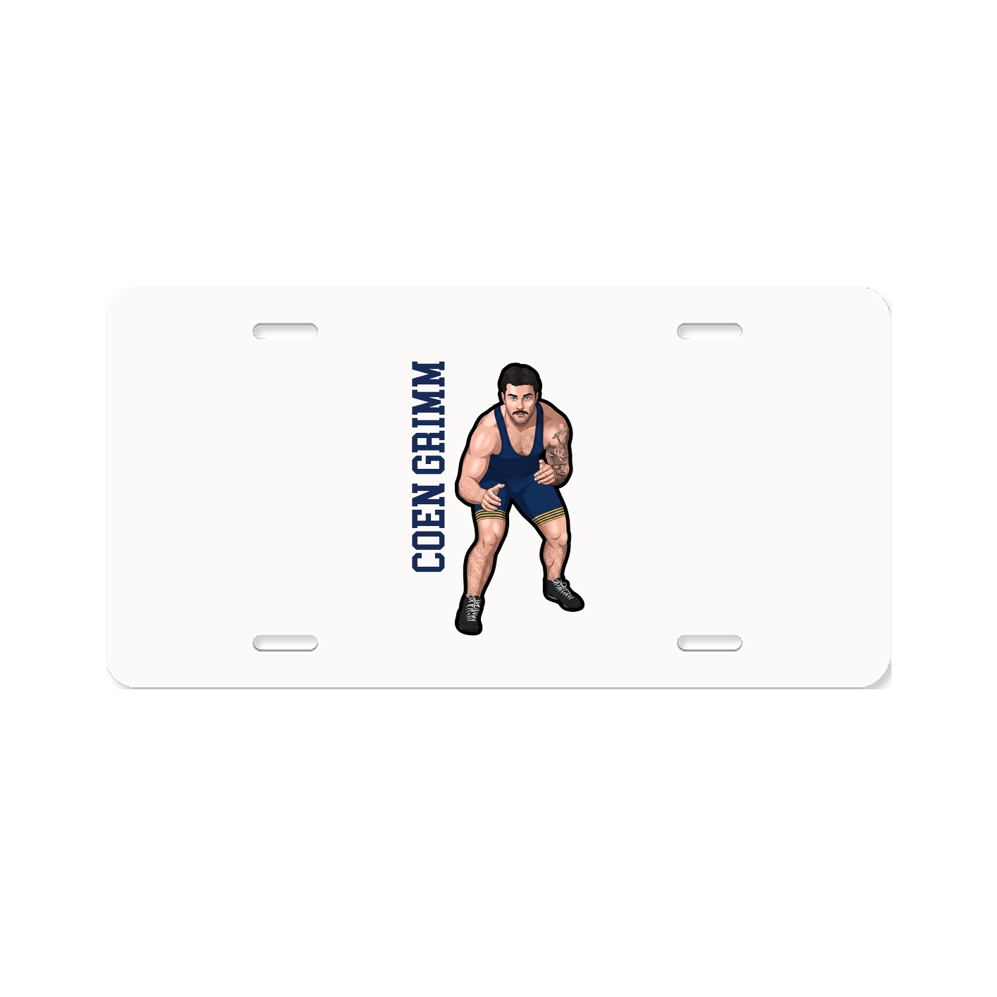 License Plate — Name Vertical in Classic