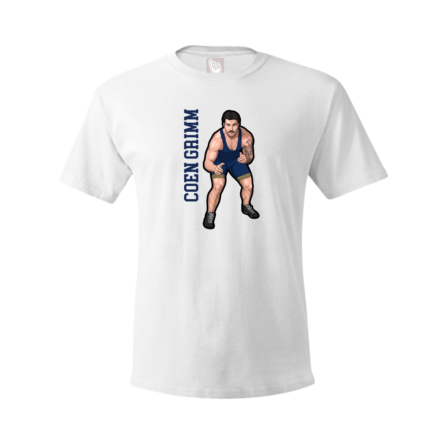 Tee — Name Vertical in White