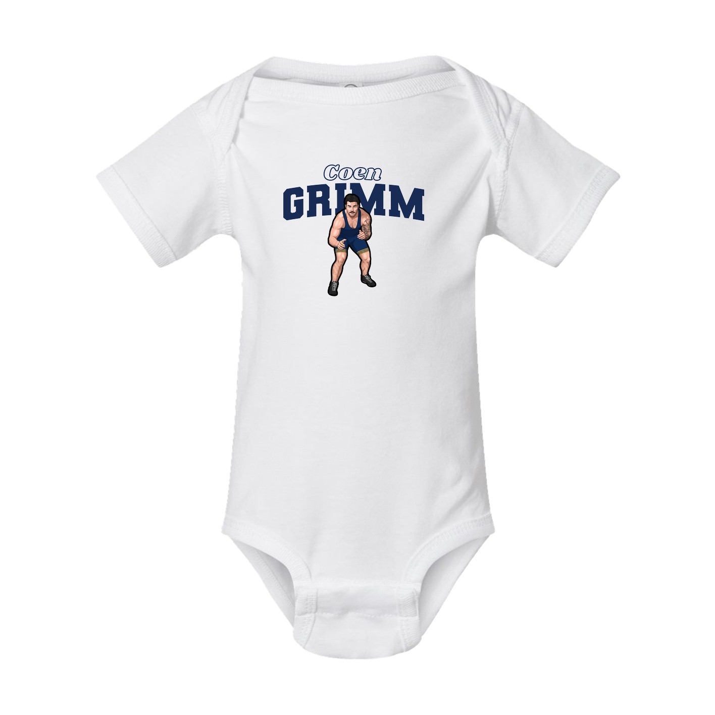 Baby Onesie — Name Arch in White