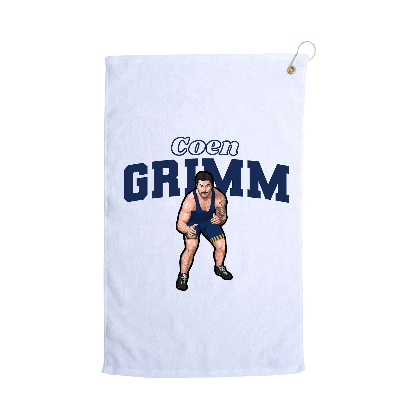 Golf Towel — Name Arch in White