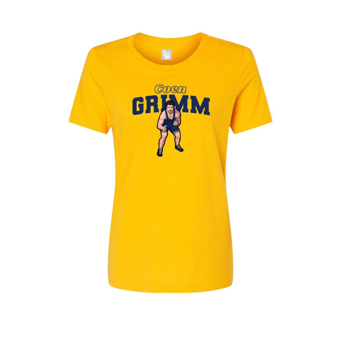 Fitted Women's Tee — Name Arch in Gold