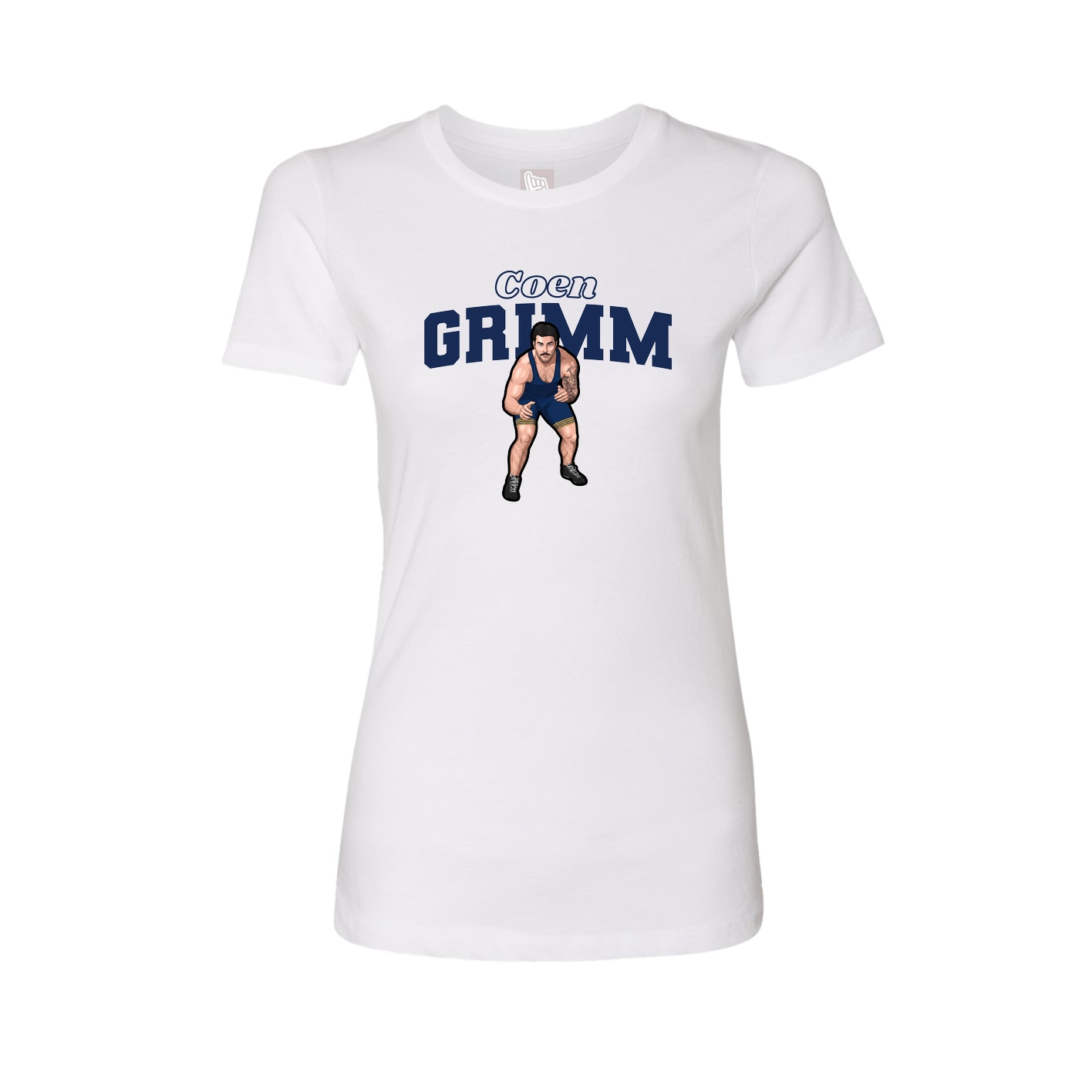 Fitted Women's Tee — Name Arch in White