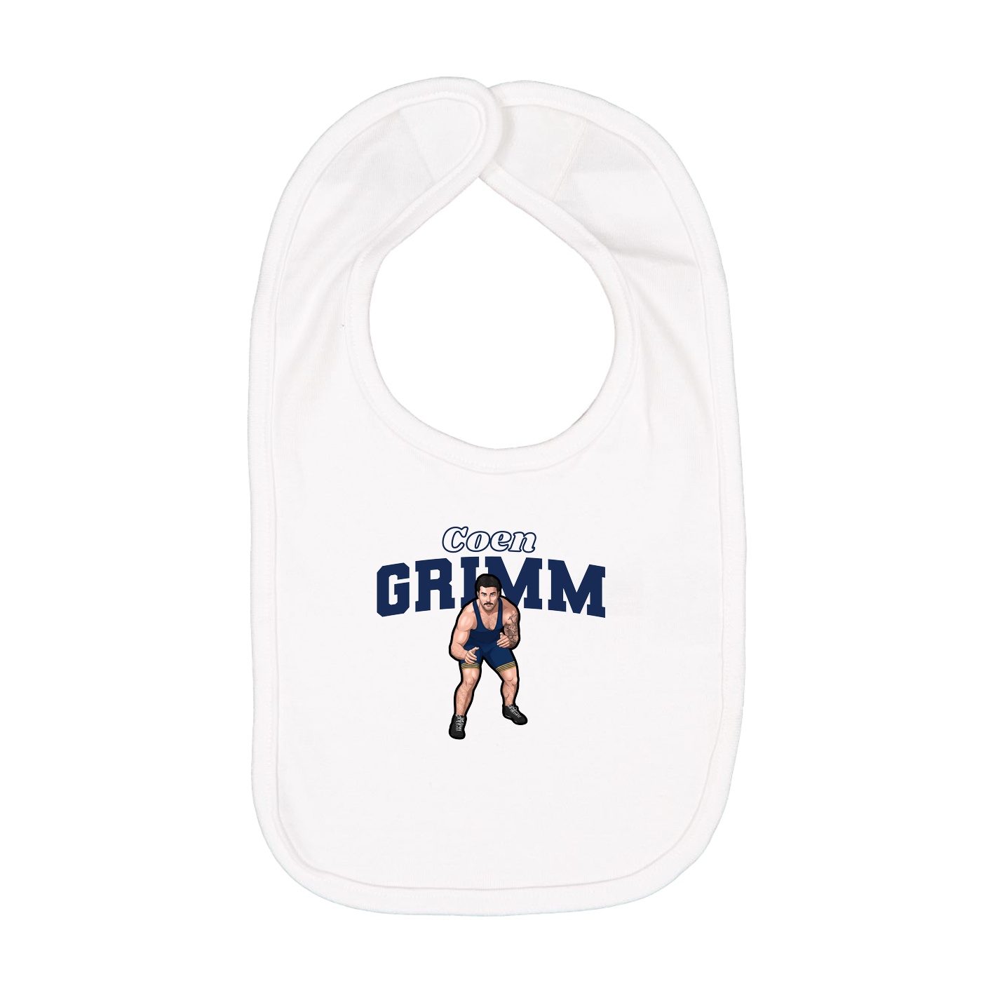 Infant Bib — Name Arch in White