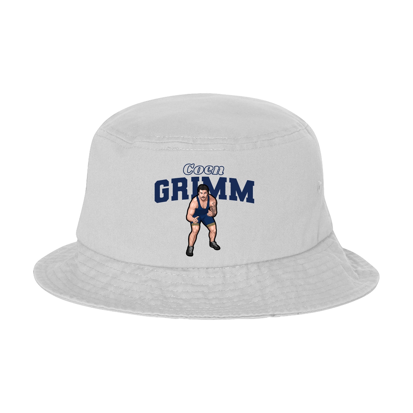 Bucket Cap — Name Arch in White