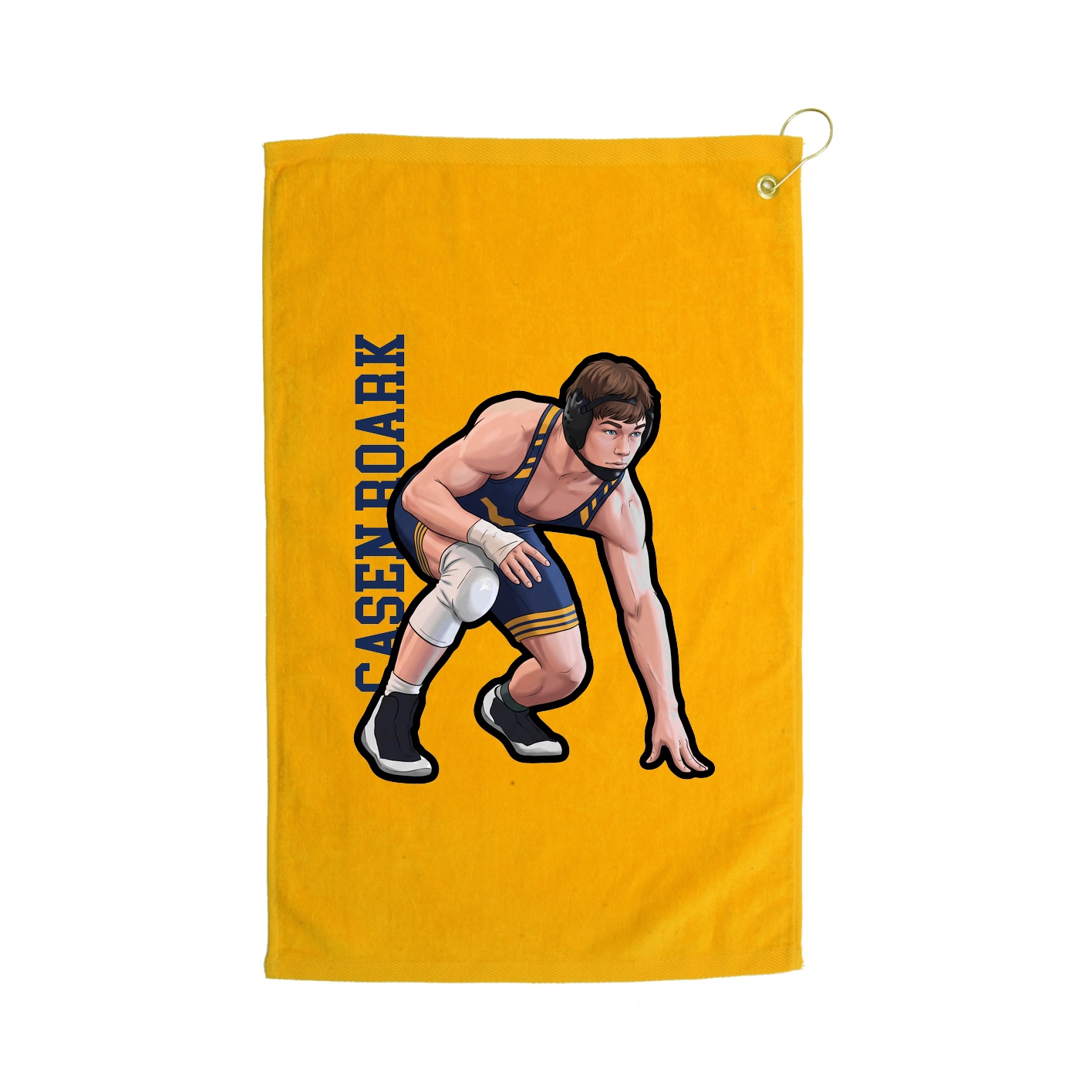 Golf Towel — Name Vertical in Gold