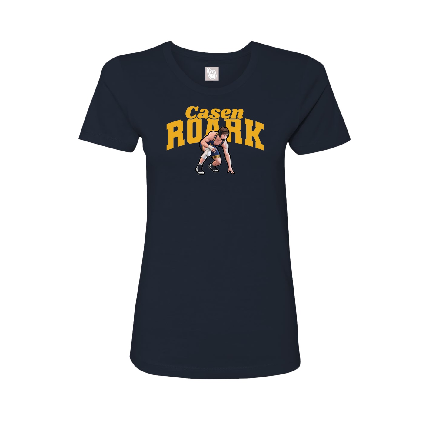 Fitted Women's Tee — Signature Arch in Navy