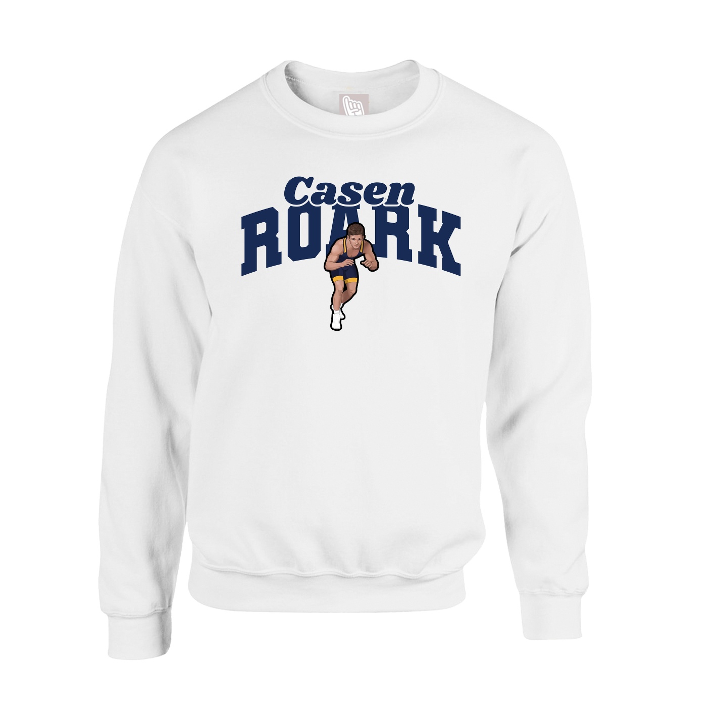 Fleece Crew — Signature Arch in White