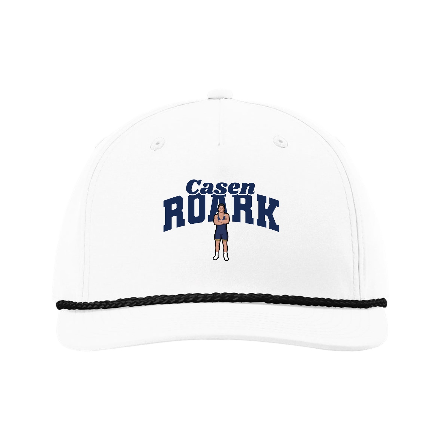 Five-Panel Classic Rope Cap — Signature Arch in White
