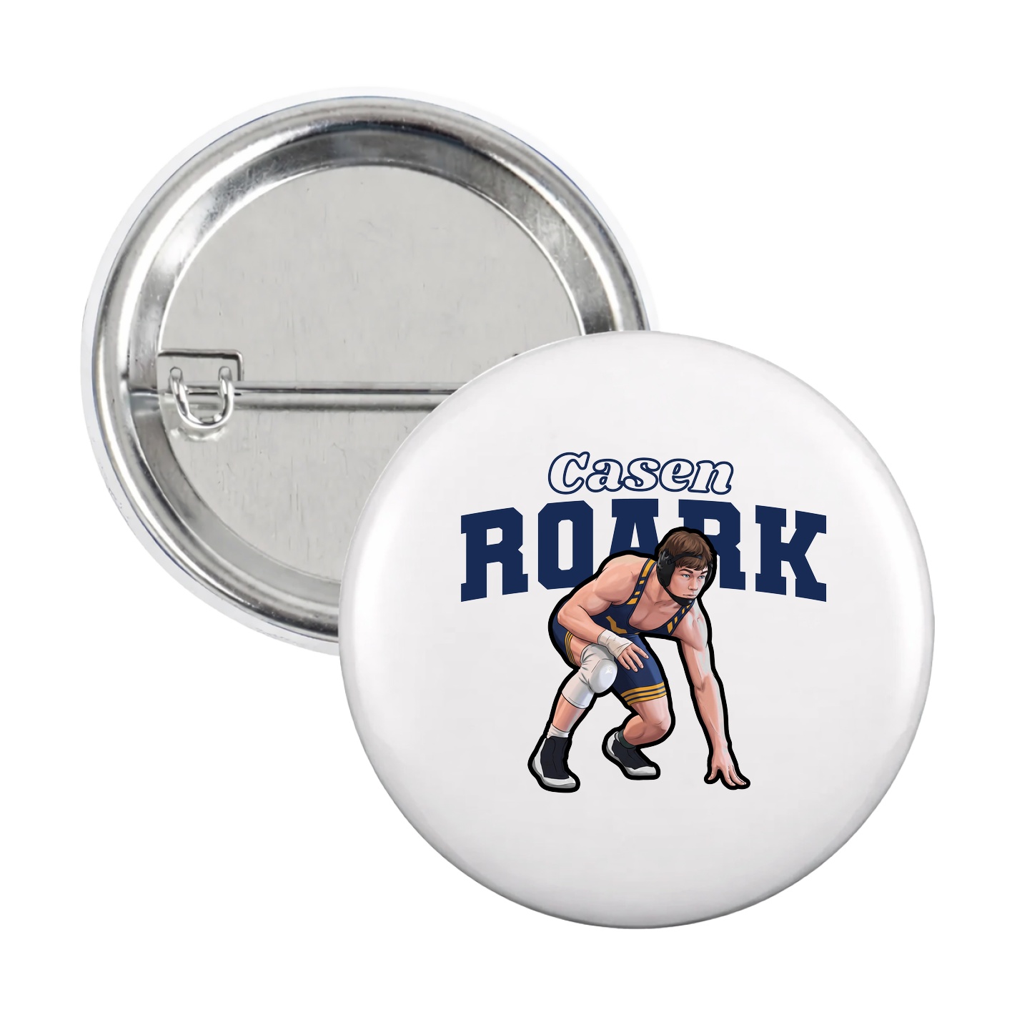 Game Day Button — Name Arch in White