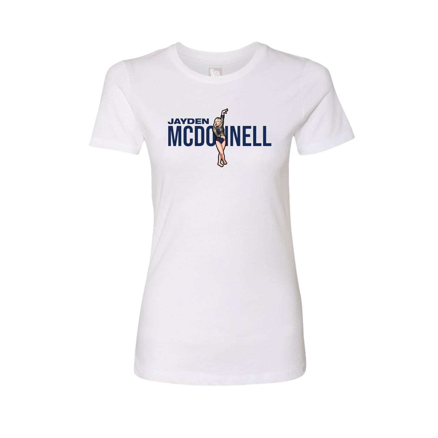 Fitted Women's Tee — Player Name in White