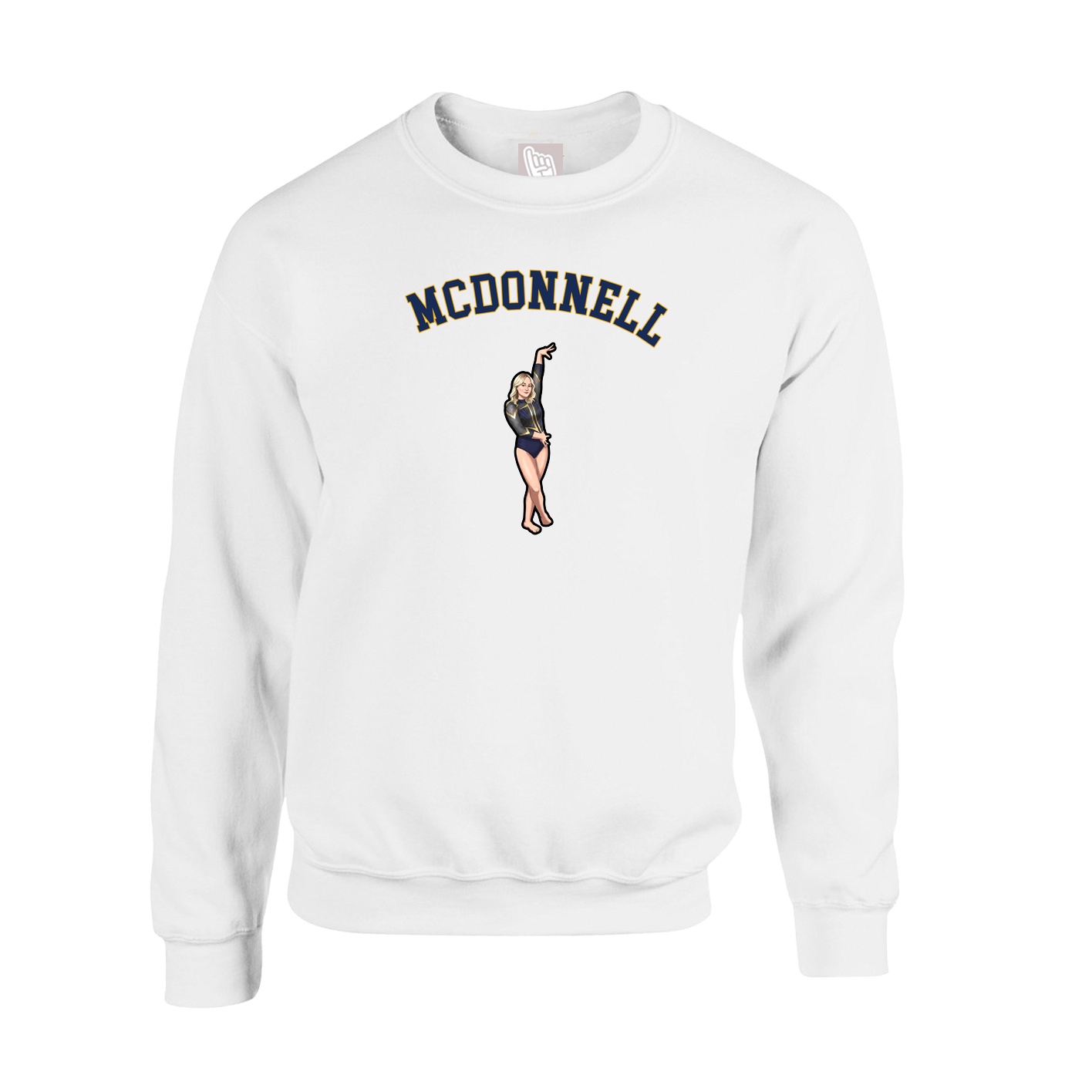 Fleece Crew — Shirsey Arch in White