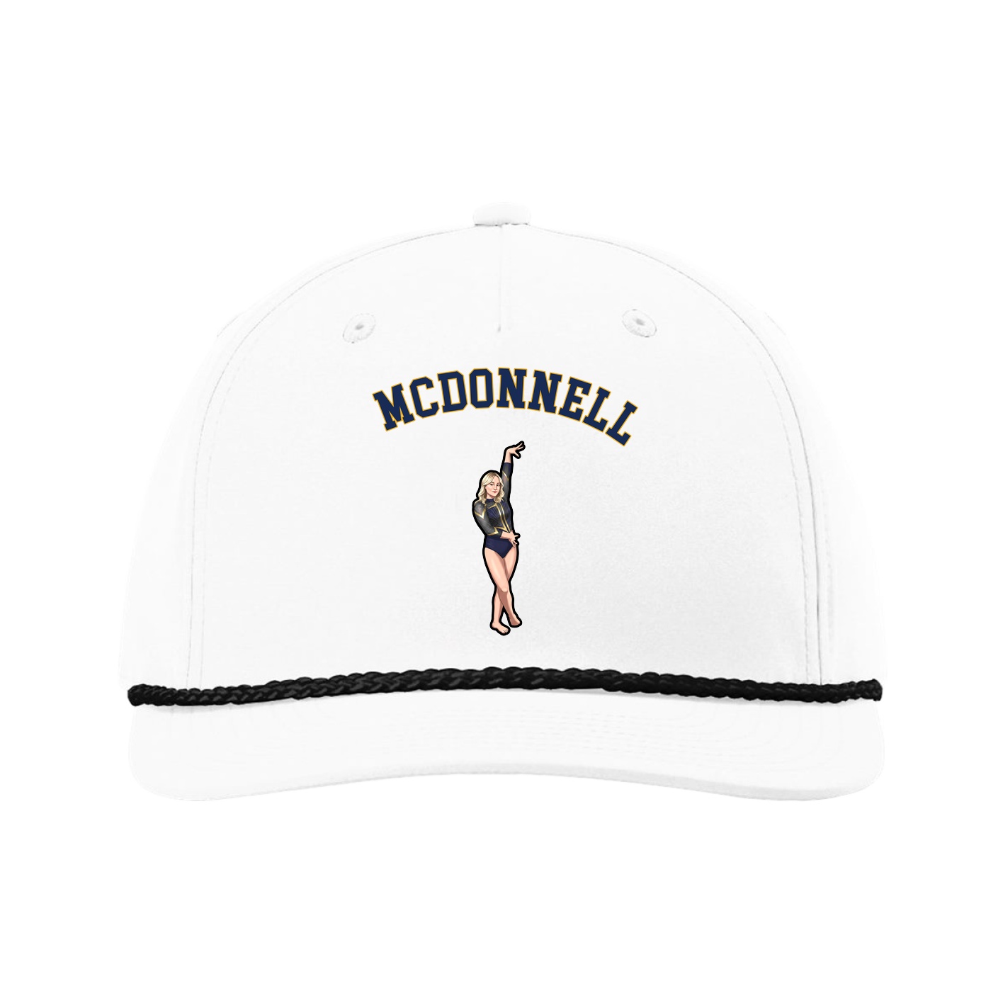 Five-Panel Classic Rope Cap — Shirsey Arch in White