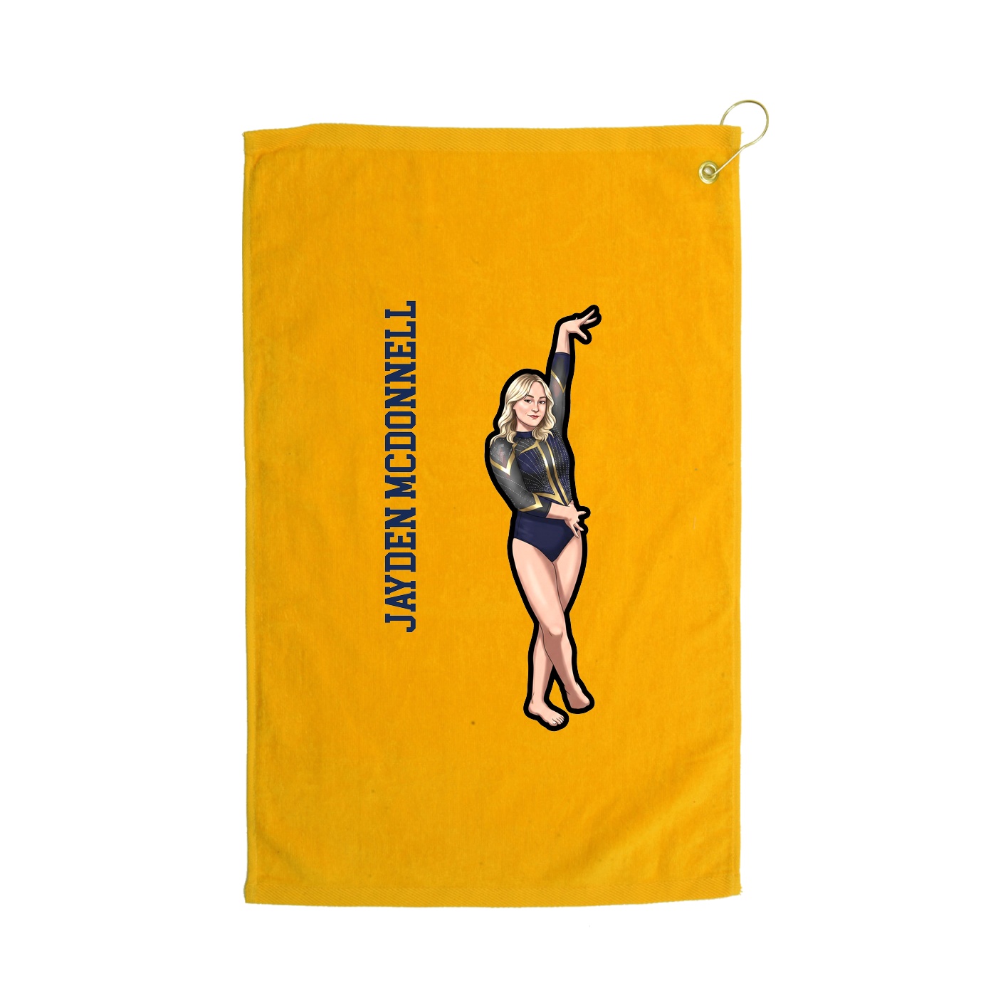 Golf Towel — Name Vertical in Gold