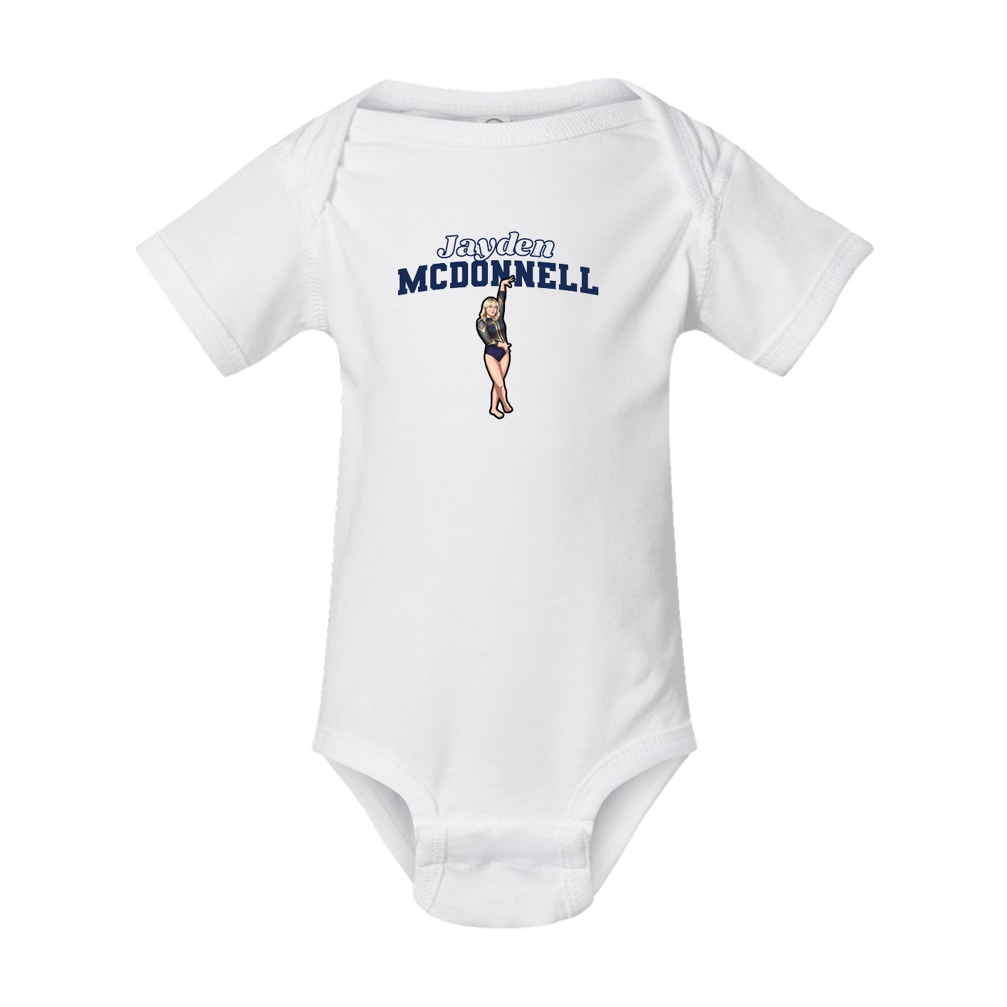 Baby Onesie — Name Arch in White