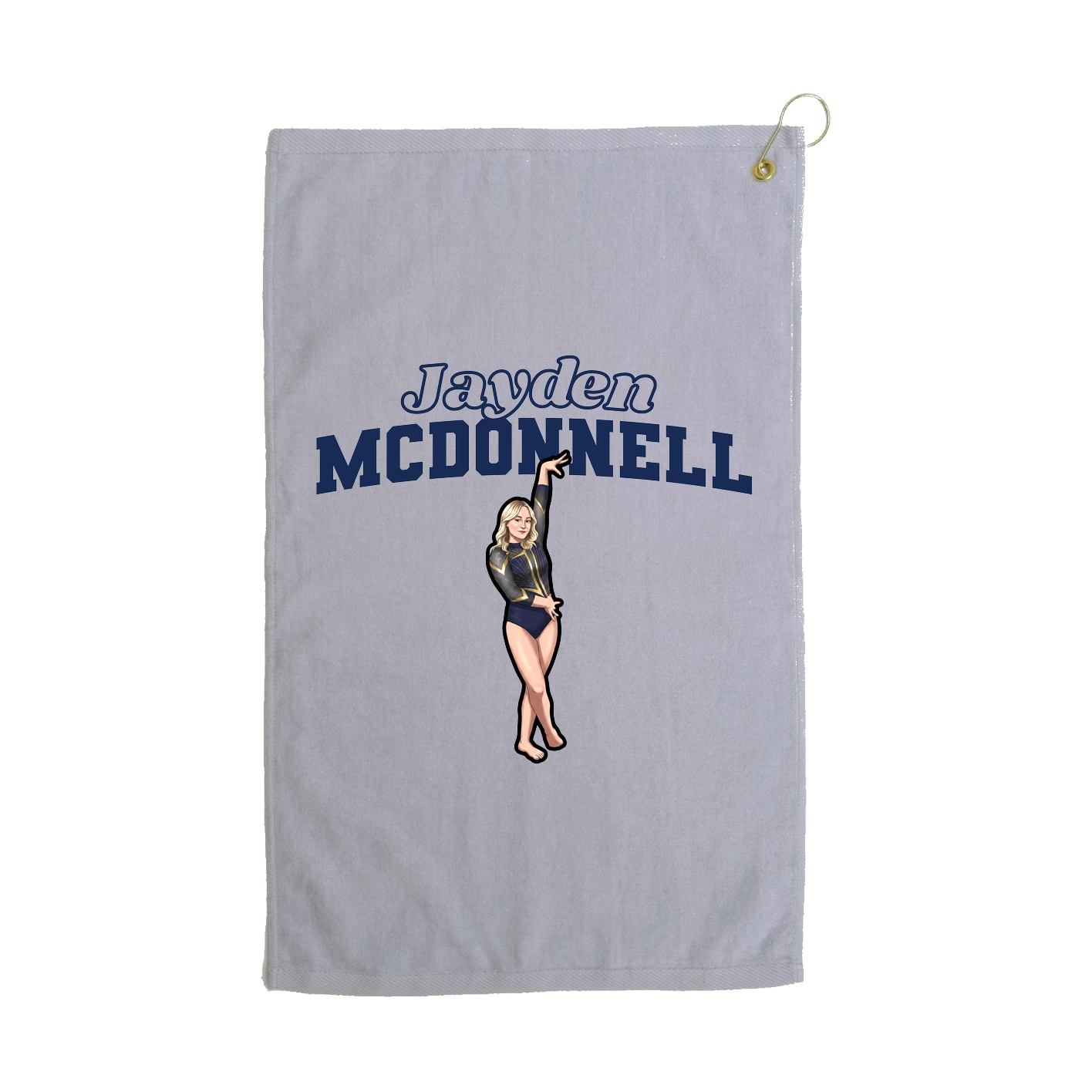 Golf Towel — Name Arch in Grey
