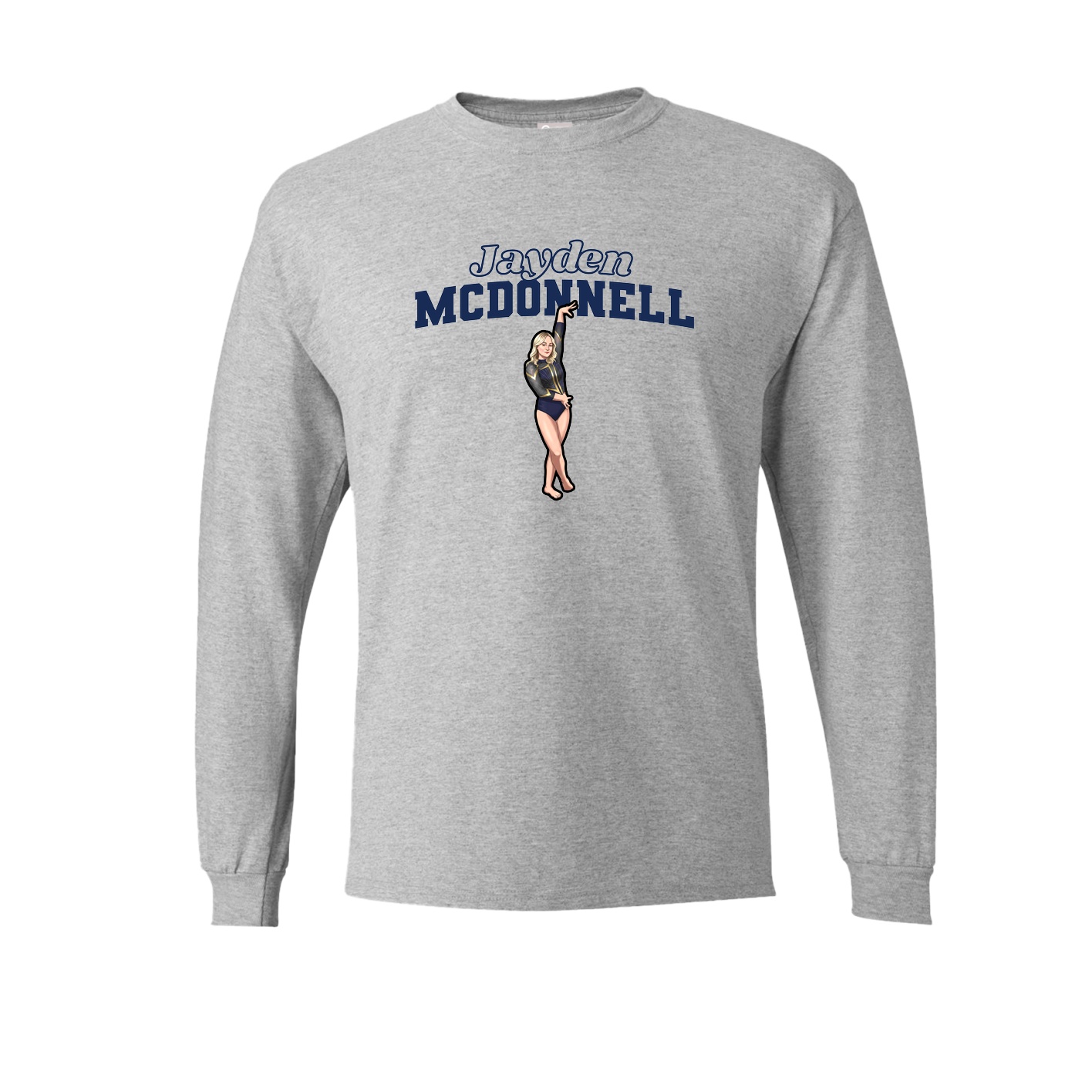 Long Sleeve Tee — Name Arch in Grey