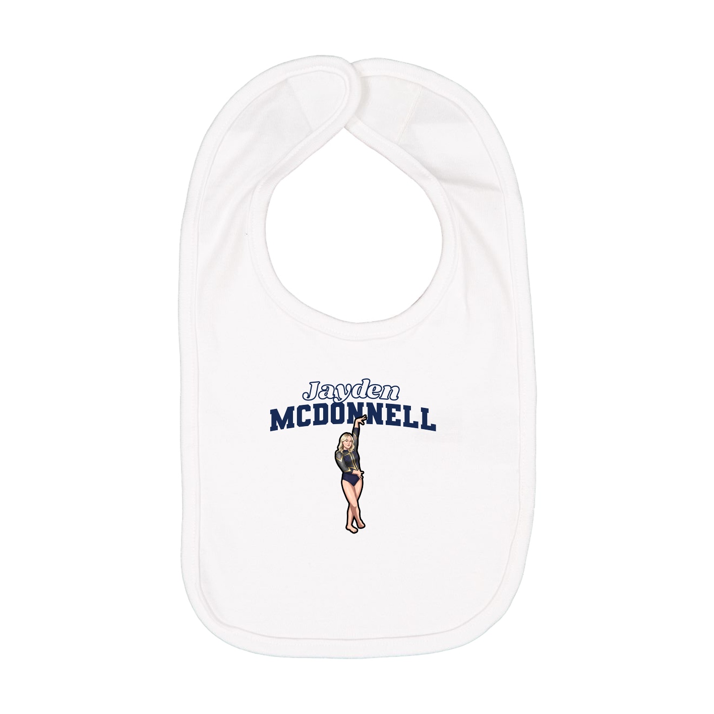 Infant Bib — Name Arch in White