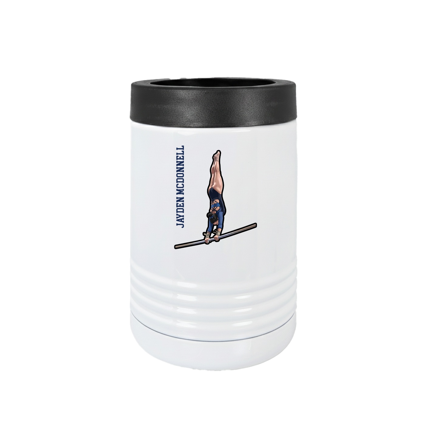 Beverage Holder — Name Vertical in White