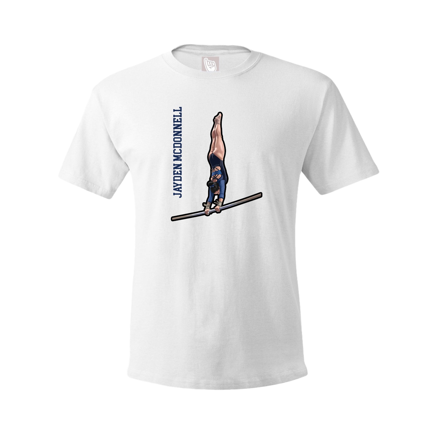 Tee — Name Vertical in White