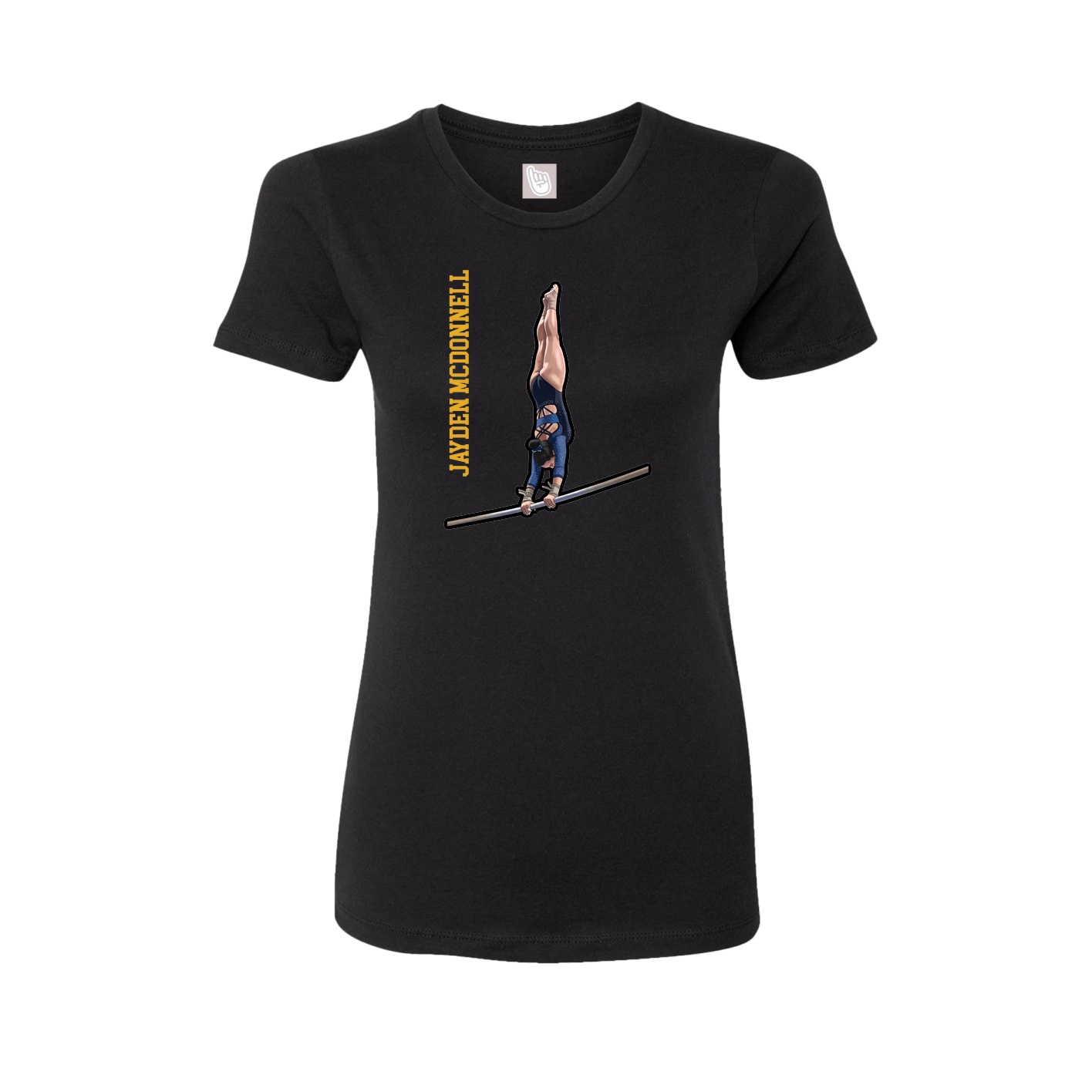 Fitted Women's Tee — Name Vertical in Black