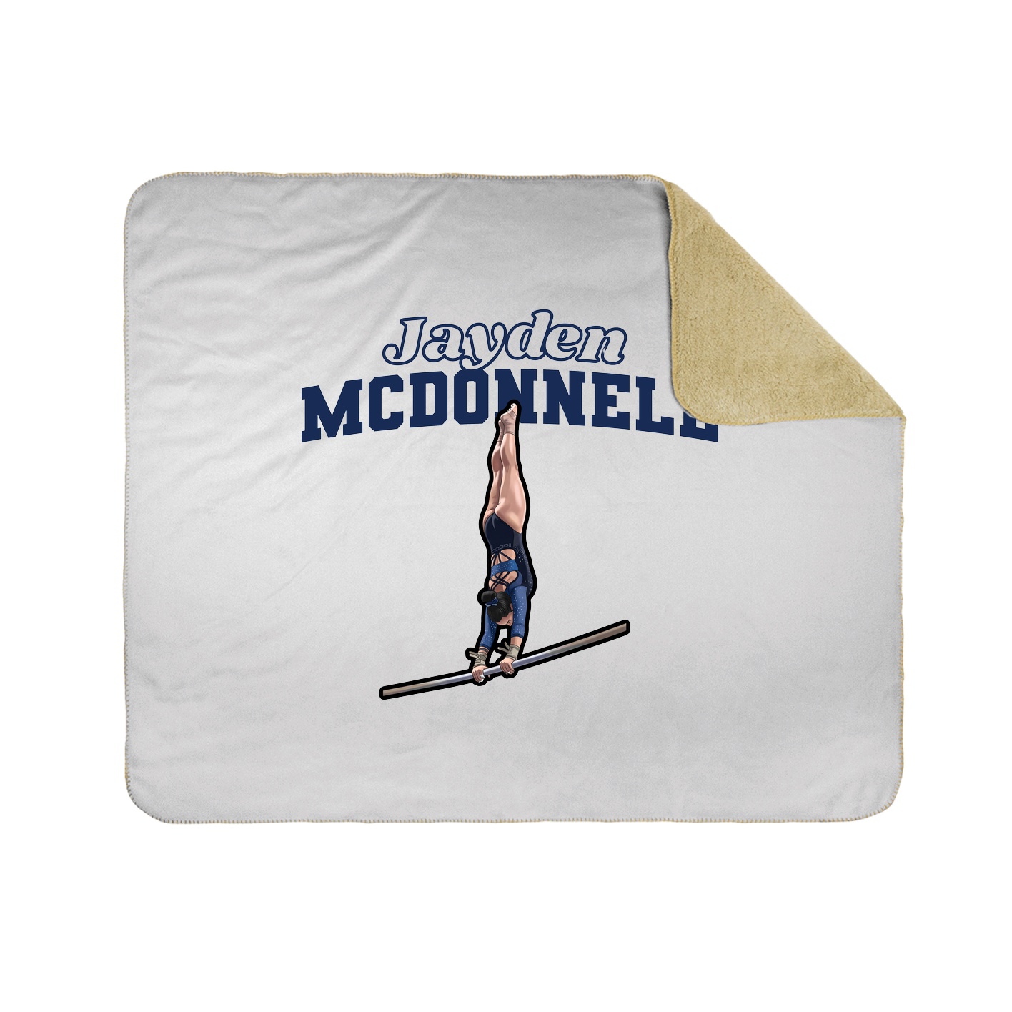 Throw Blanket — Name Arch in White