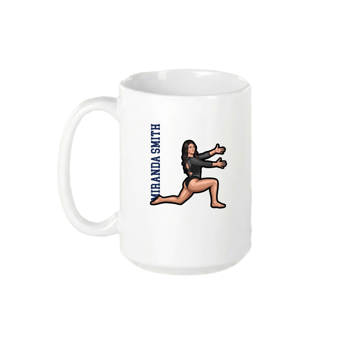 15oz Coffee Mug — Name Vertical in White