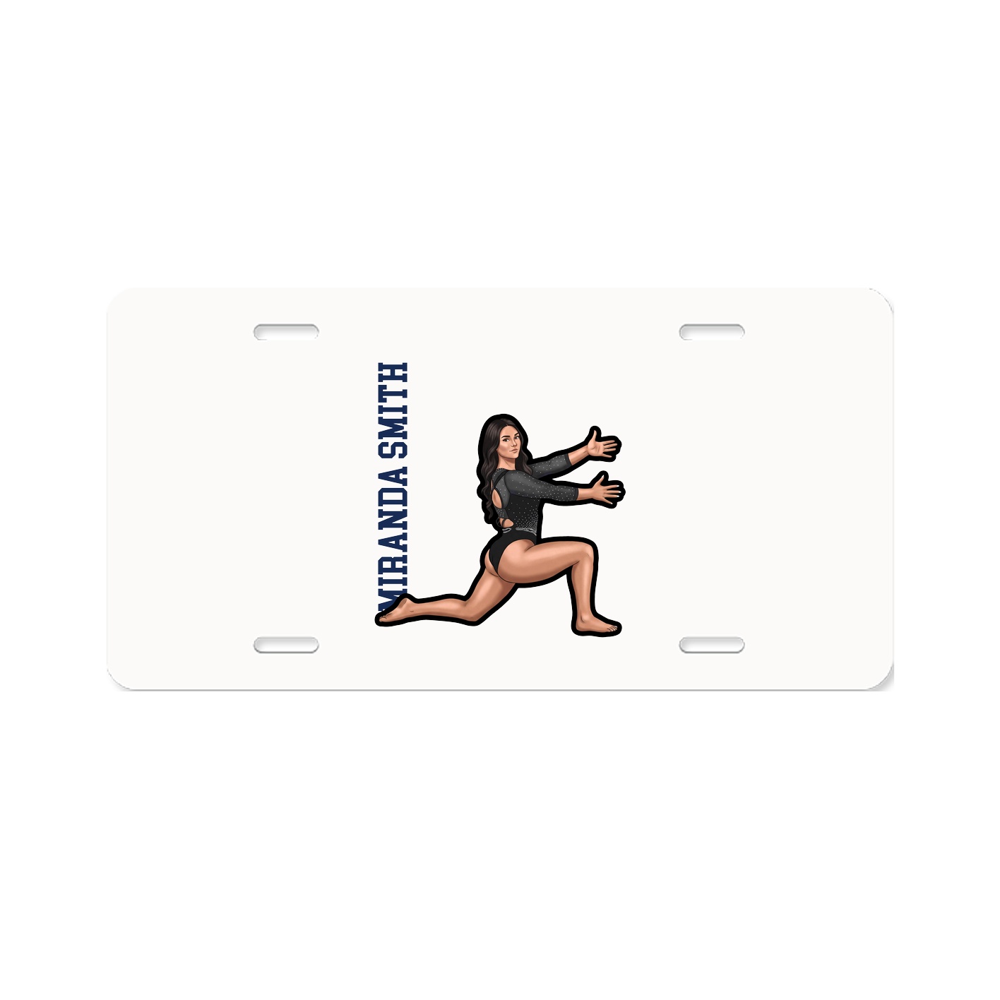 License Plate — Name Vertical in Classic