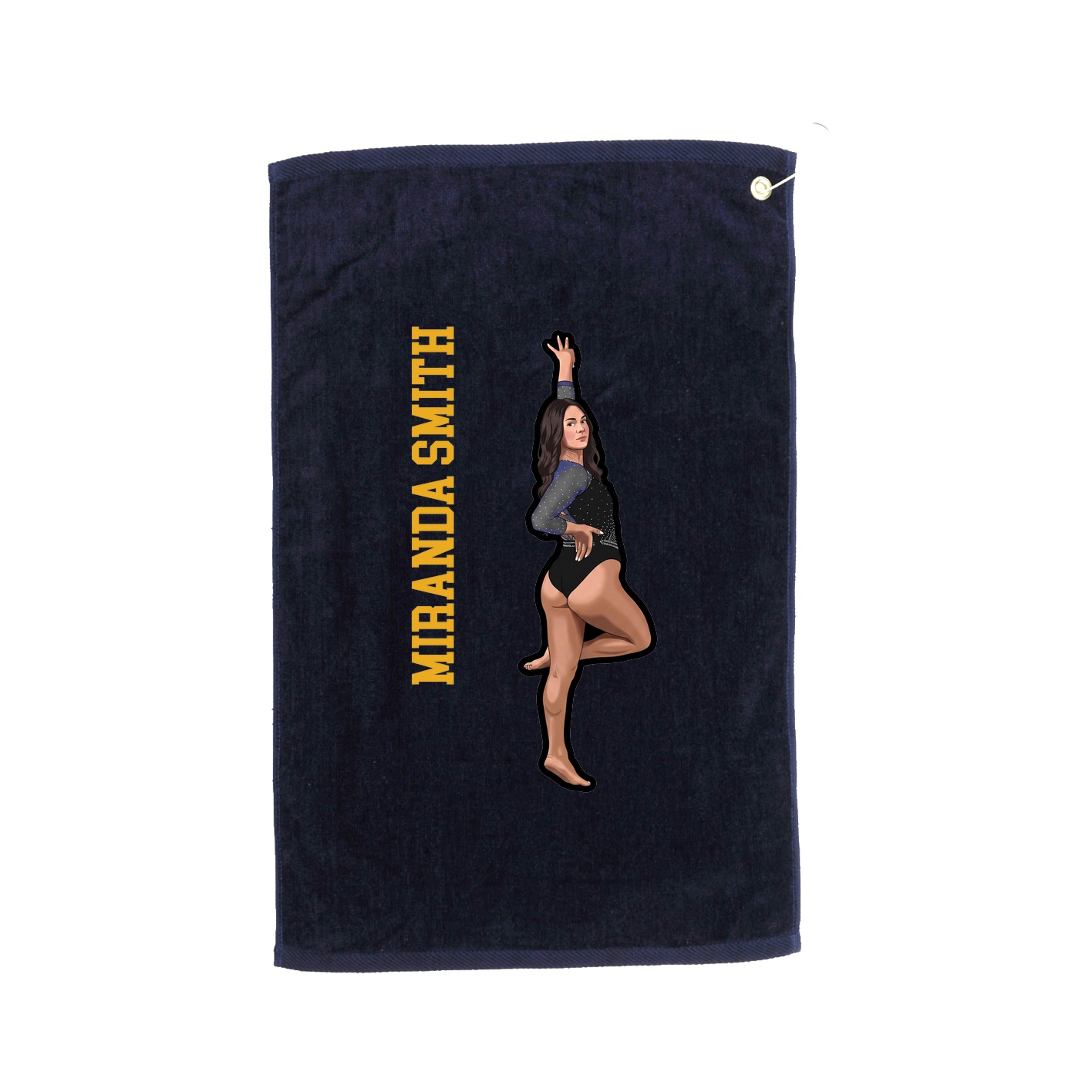 Golf Towel — Name Vertical in Navy