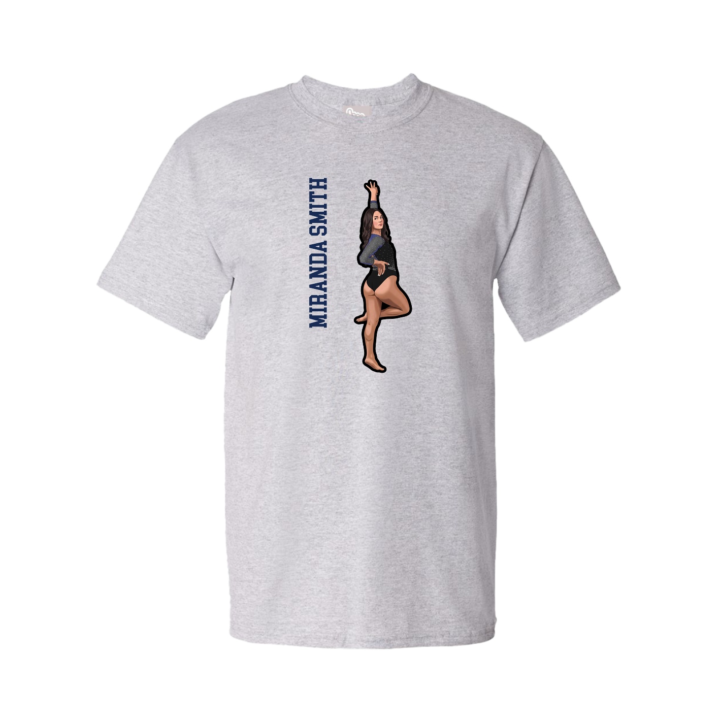 Youth Tee — Name Vertical in Grey