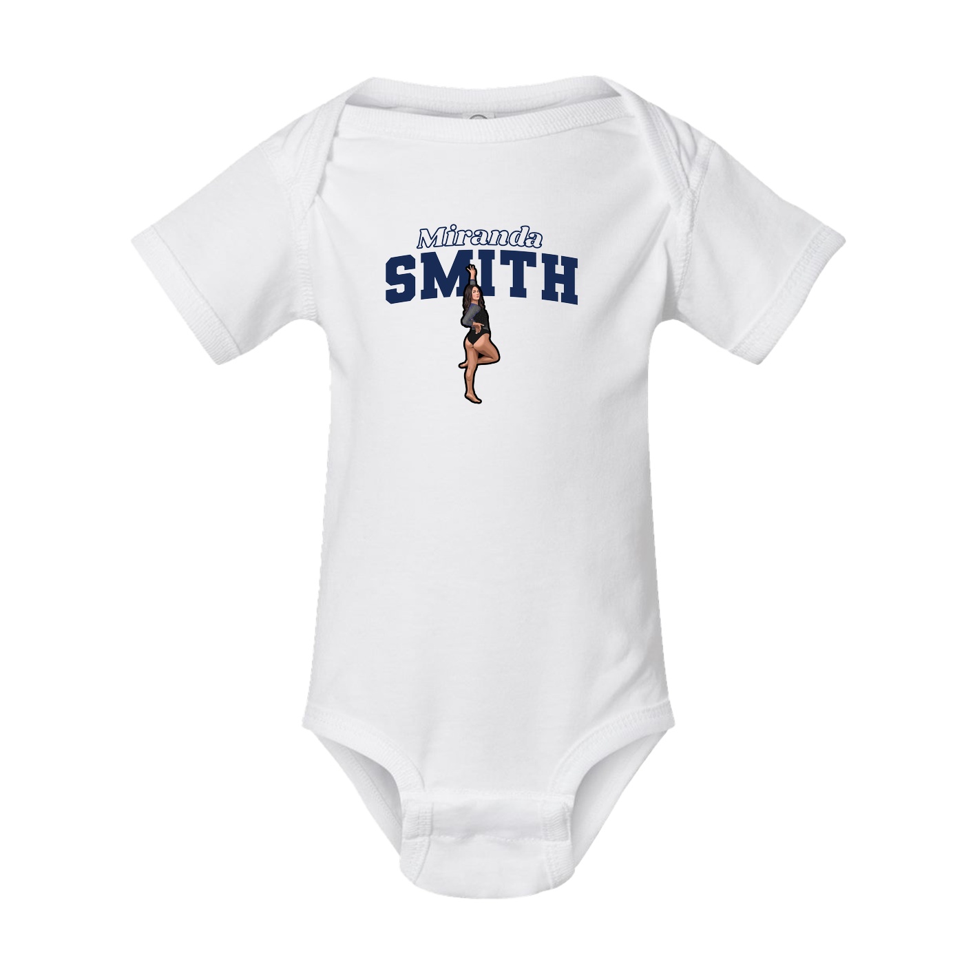 Baby Onesie — Name Arch in White