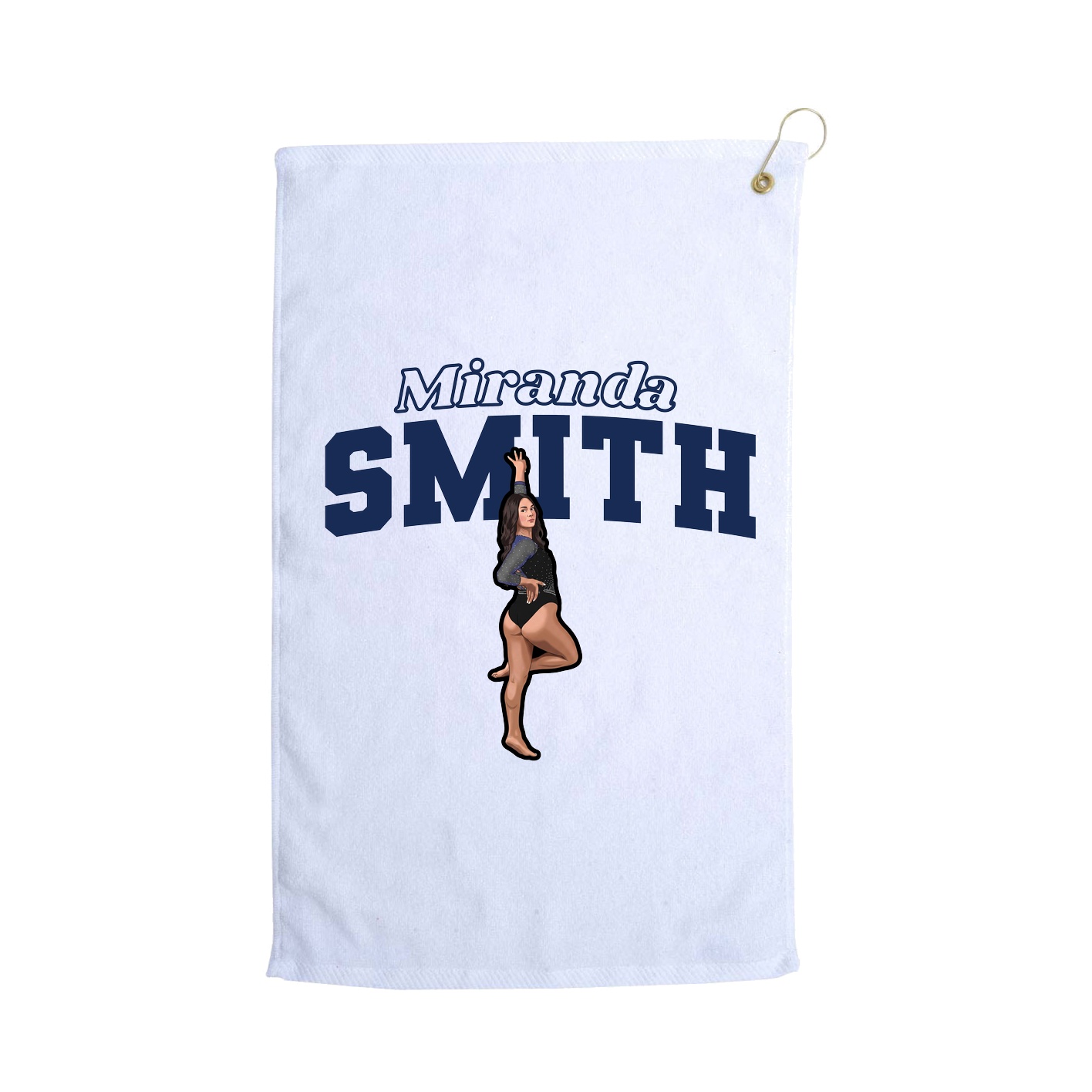 Golf Towel — Name Arch in White